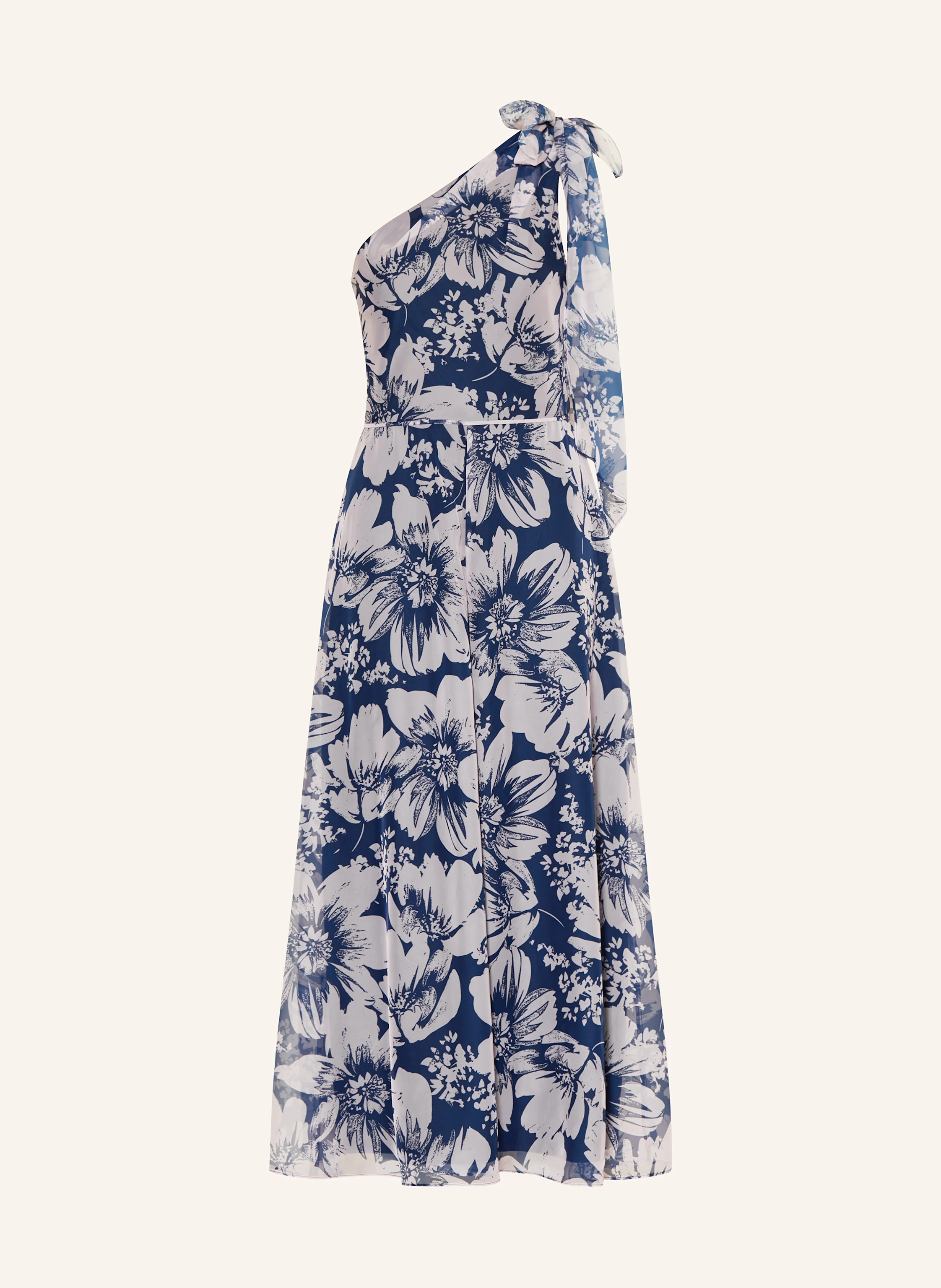 strapless open back dress One Shoulder Jacquard Mermaid Gown with Drape Detail in Cobalt Teal