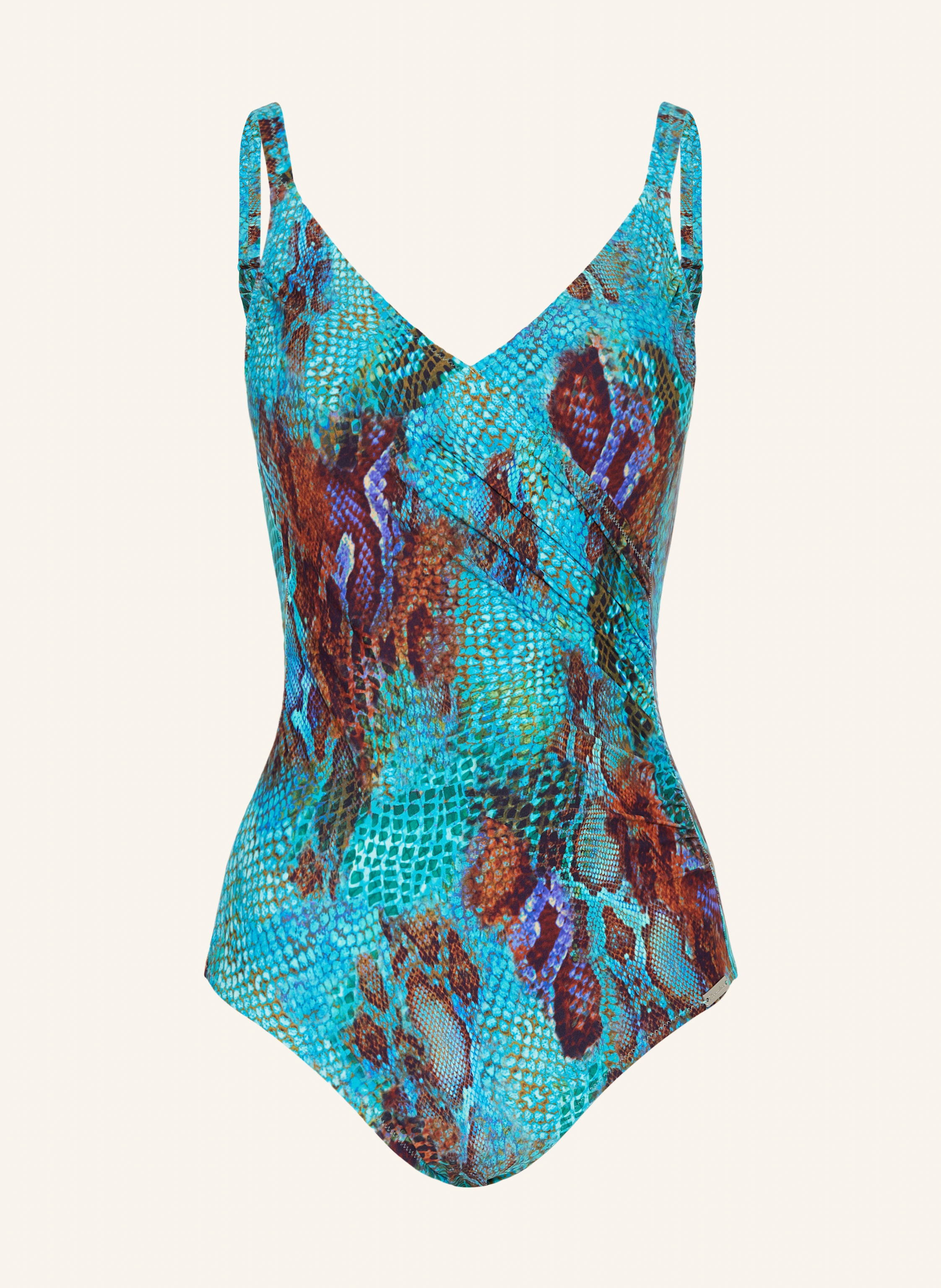 Charmline Shape swimsuit AQUATIC REPTILE: TURQUOISE / BROWN / BLUE