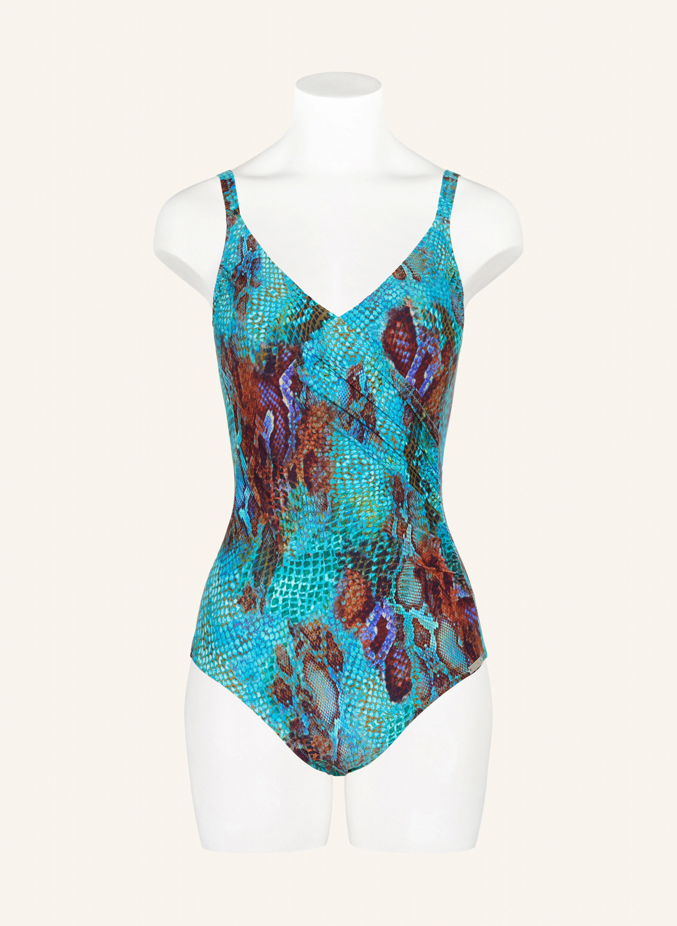Charmline Shape swimsuit AQUATIC REPTILE: TURQUOISE / BROWN / BLUE