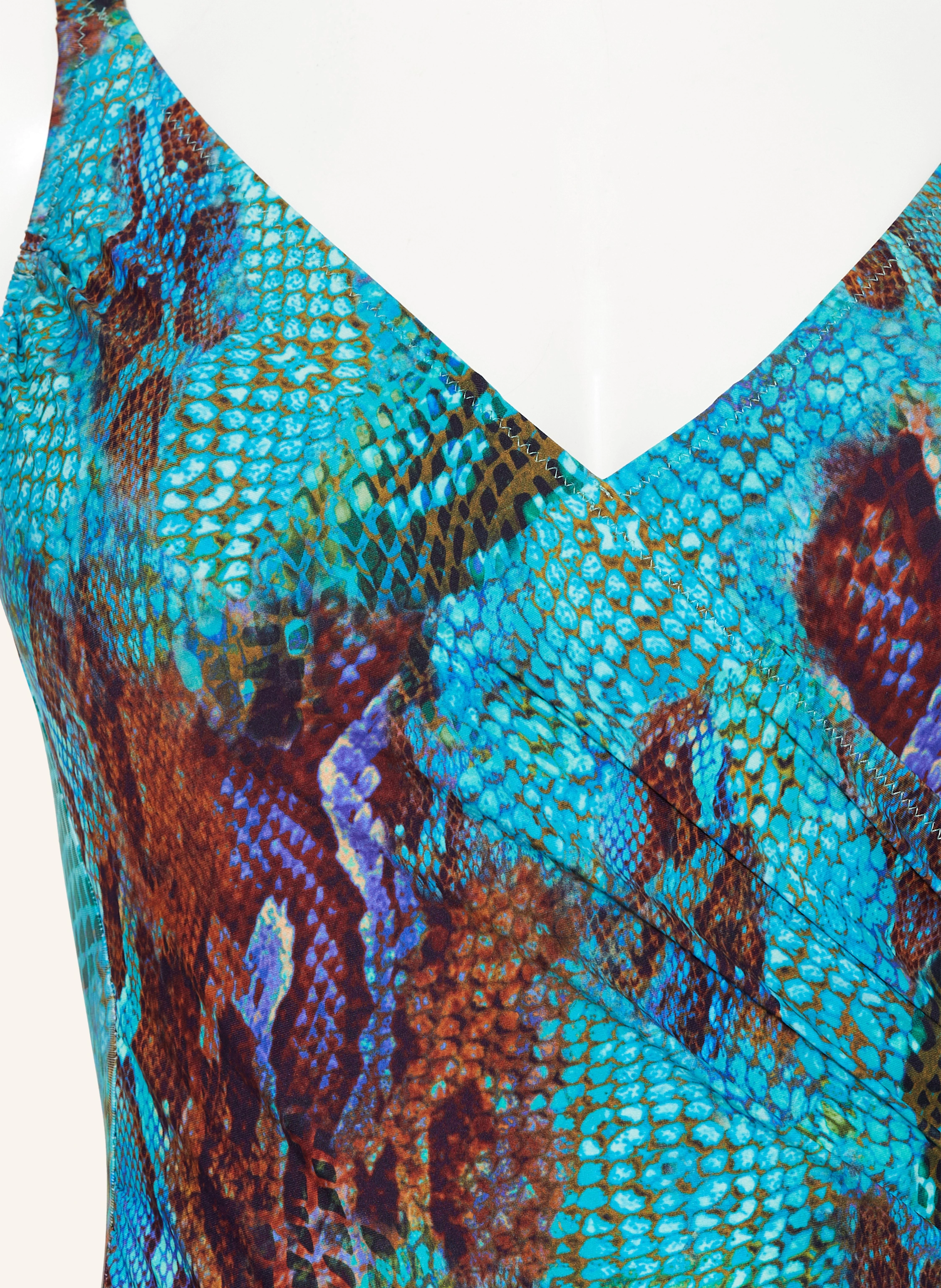 Charmline Shape swimsuit AQUATIC REPTILE: TURQUOISE / BROWN / BLUE