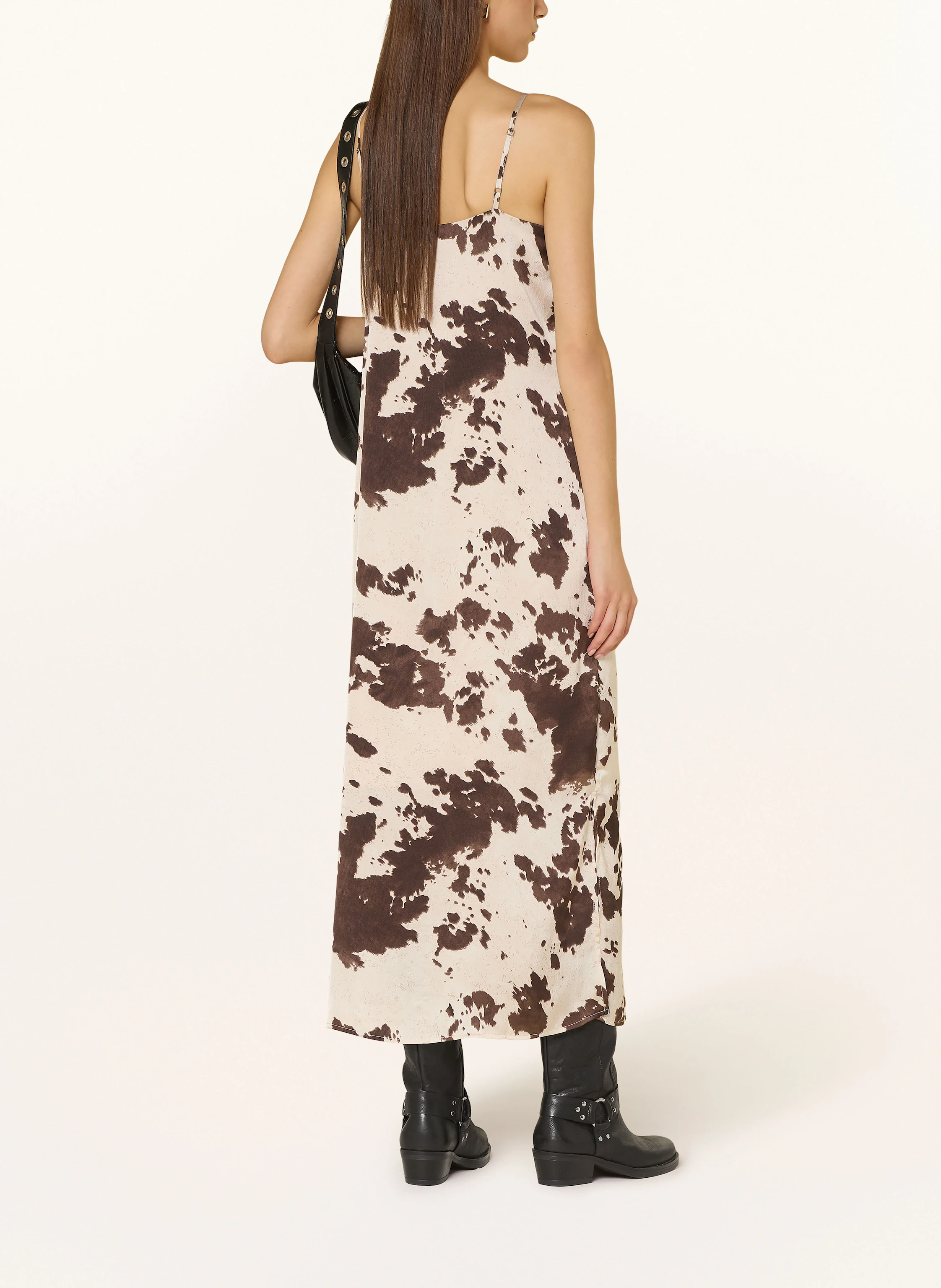 NEO NOIR Dress KAMRAN: DARK BROWN / ECRU