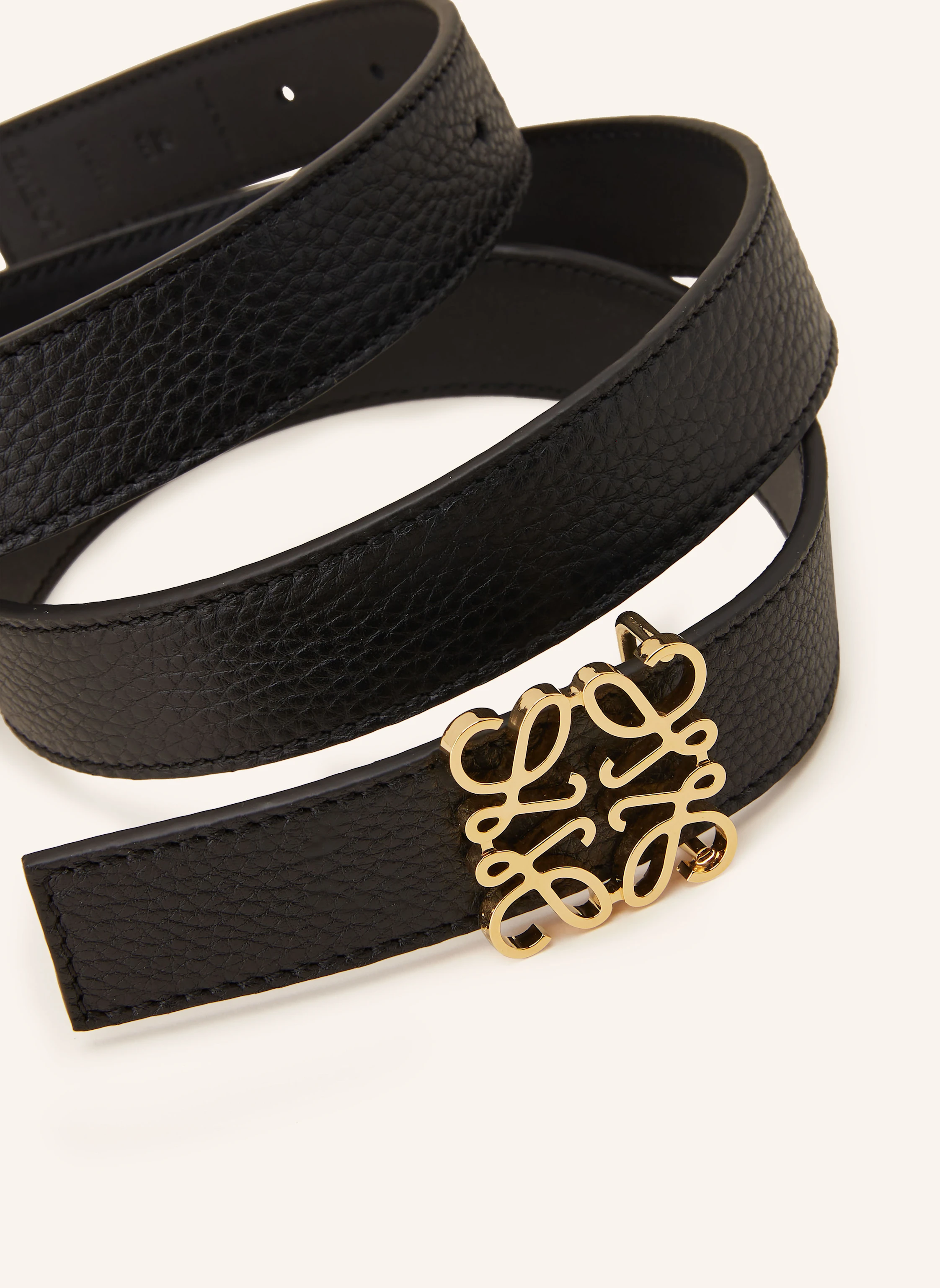 LOEWE Reversible belt ANAGRAM in black / gold