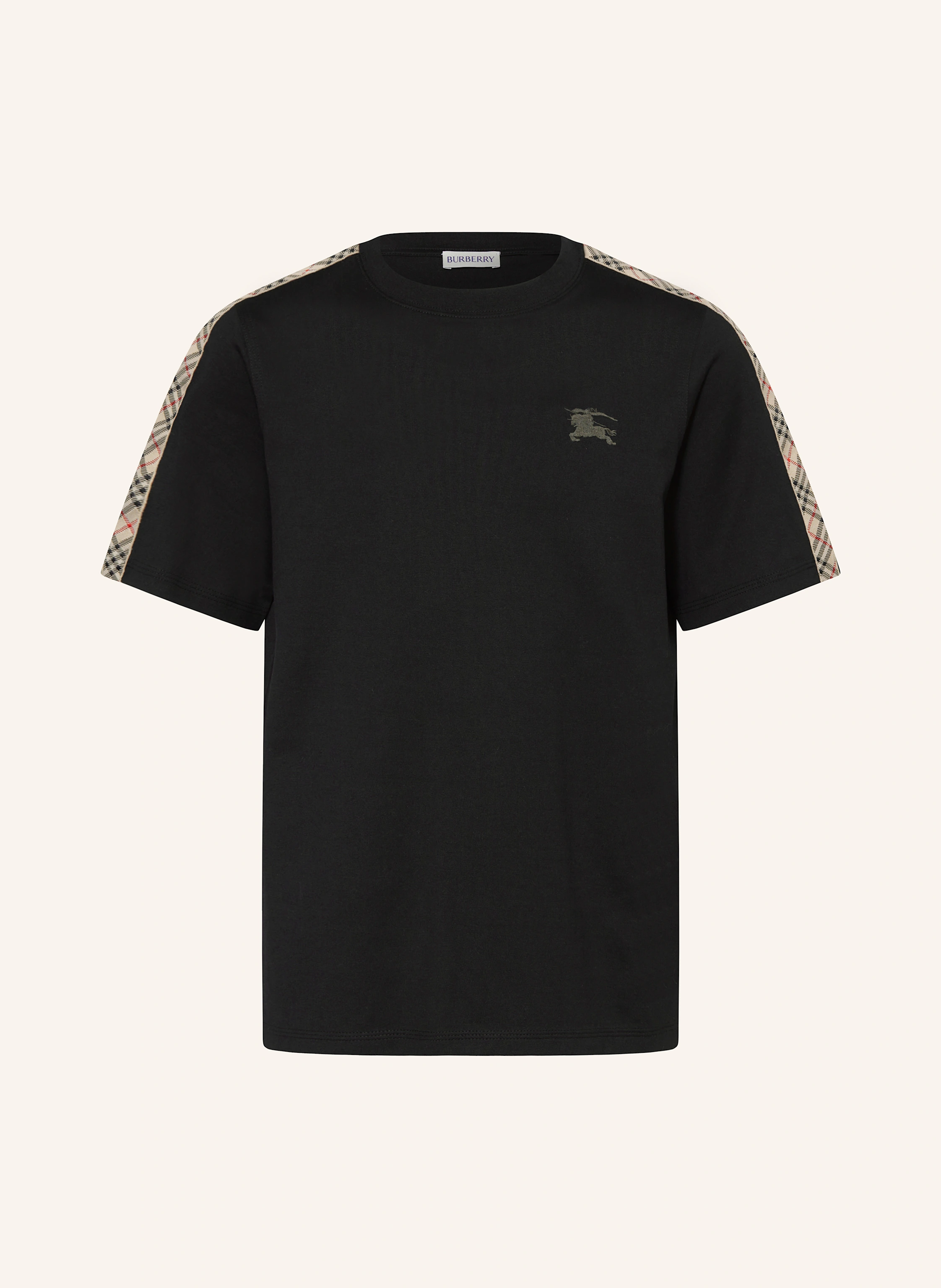 BURBERRY T-shirt with tuxedo stripes: BLACK