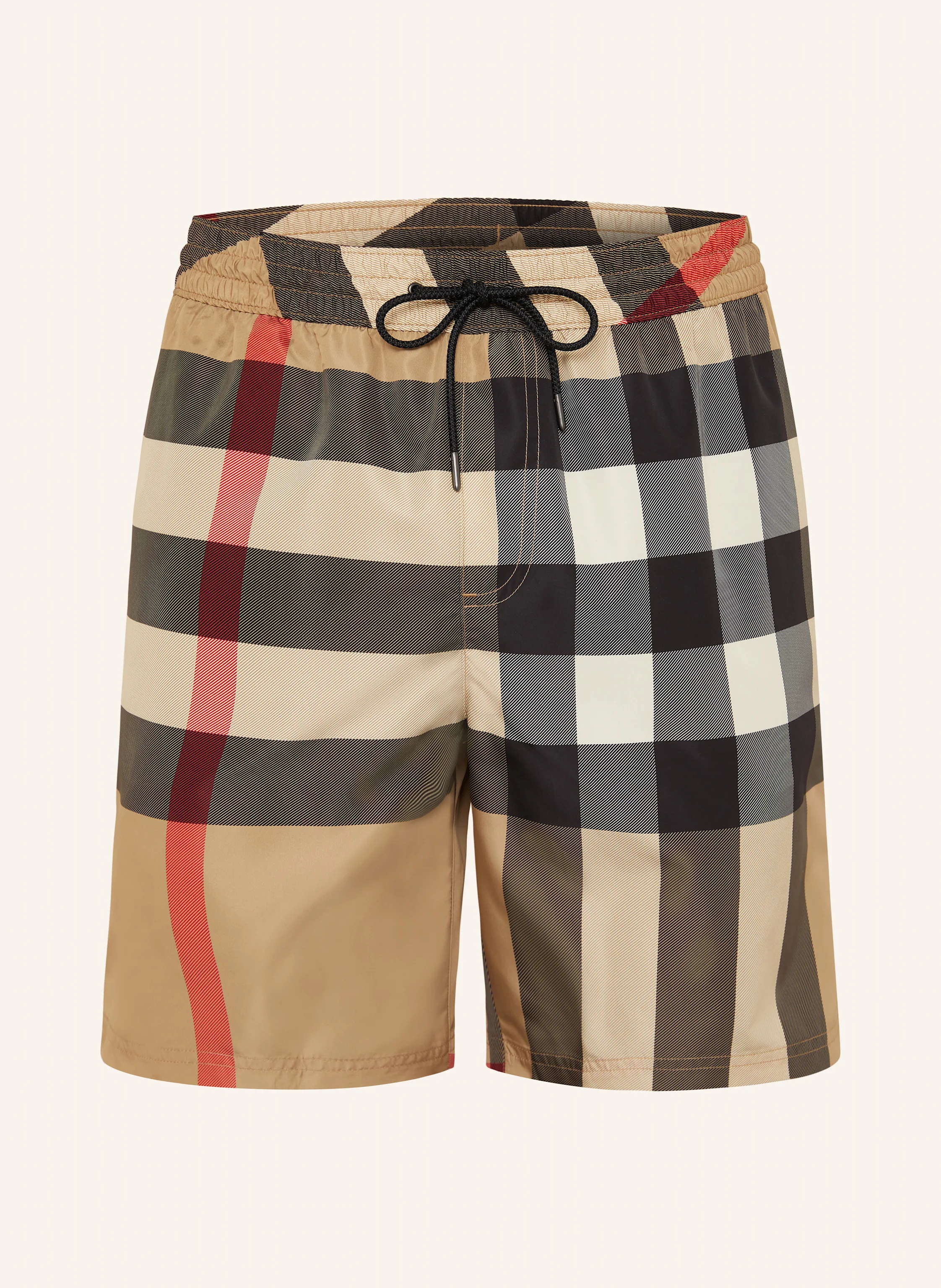 BURBERRY Swim Shorts in beige / brown / red