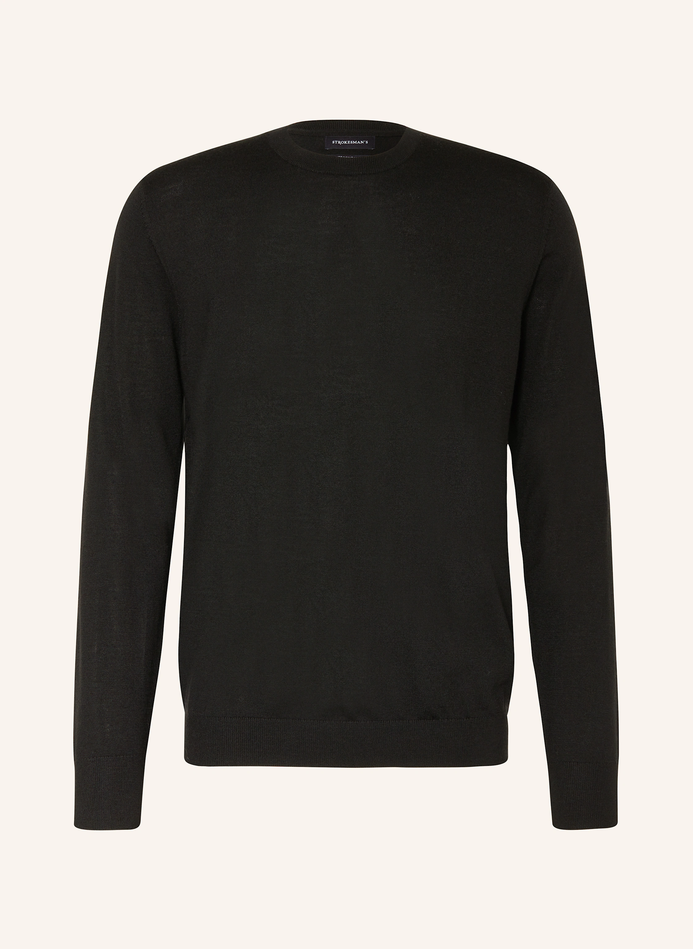 STROKESMAN'S Sweater made of merino wool: BLACK