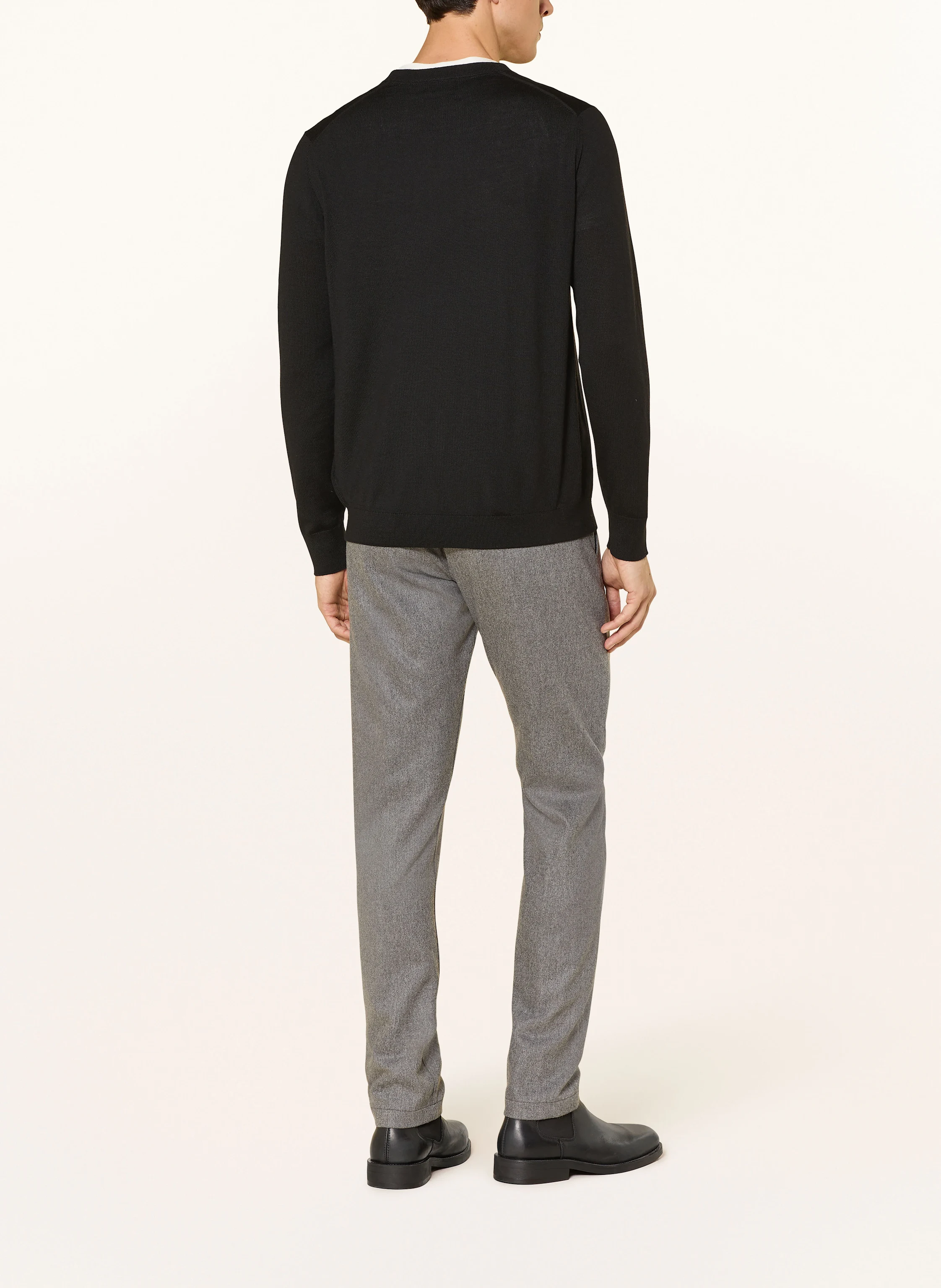 STROKESMAN'S Sweater made of merino wool: BLACK