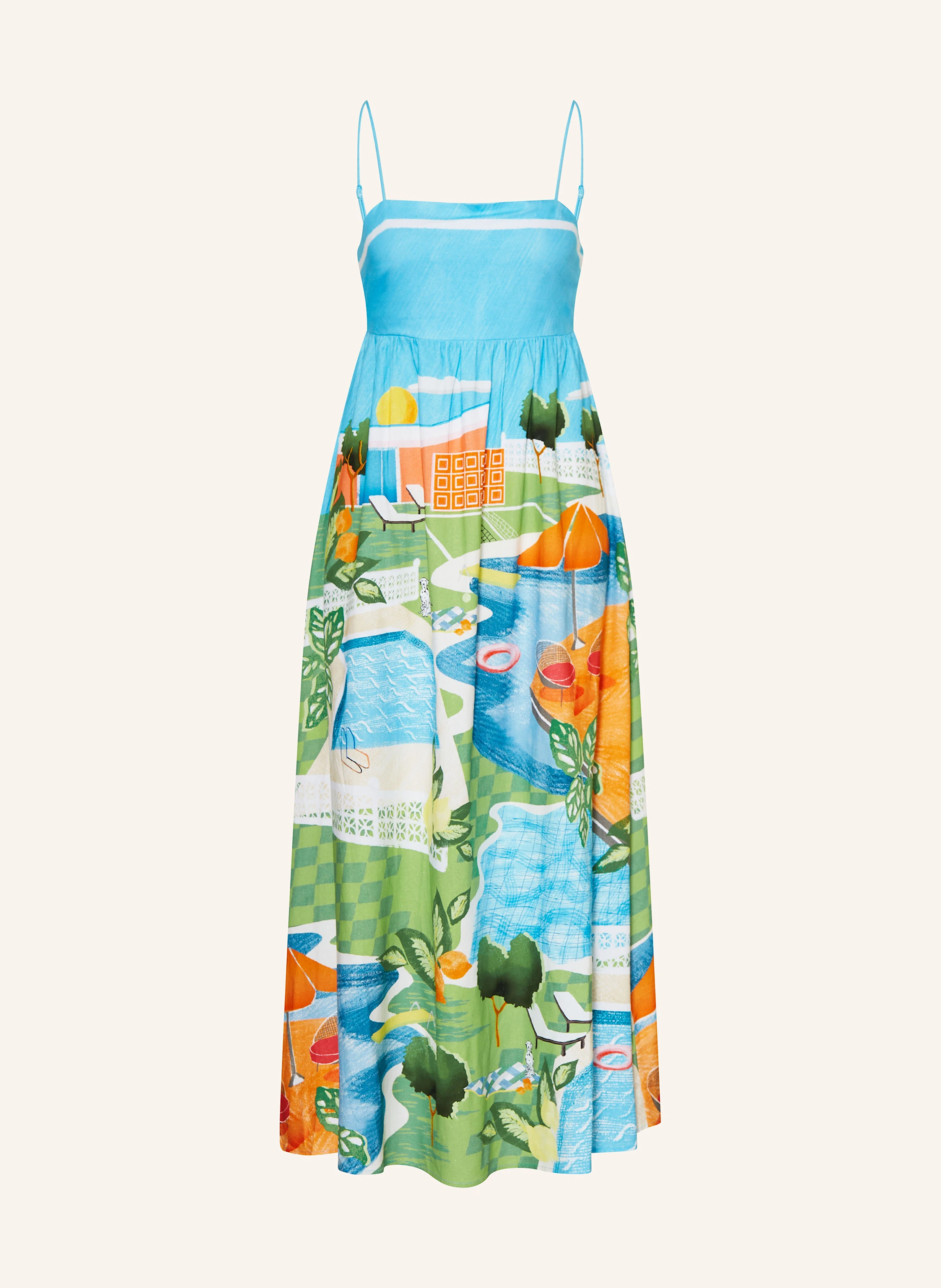 SEAFOLLY SUNSET beach dress in turquoise / green / beige
