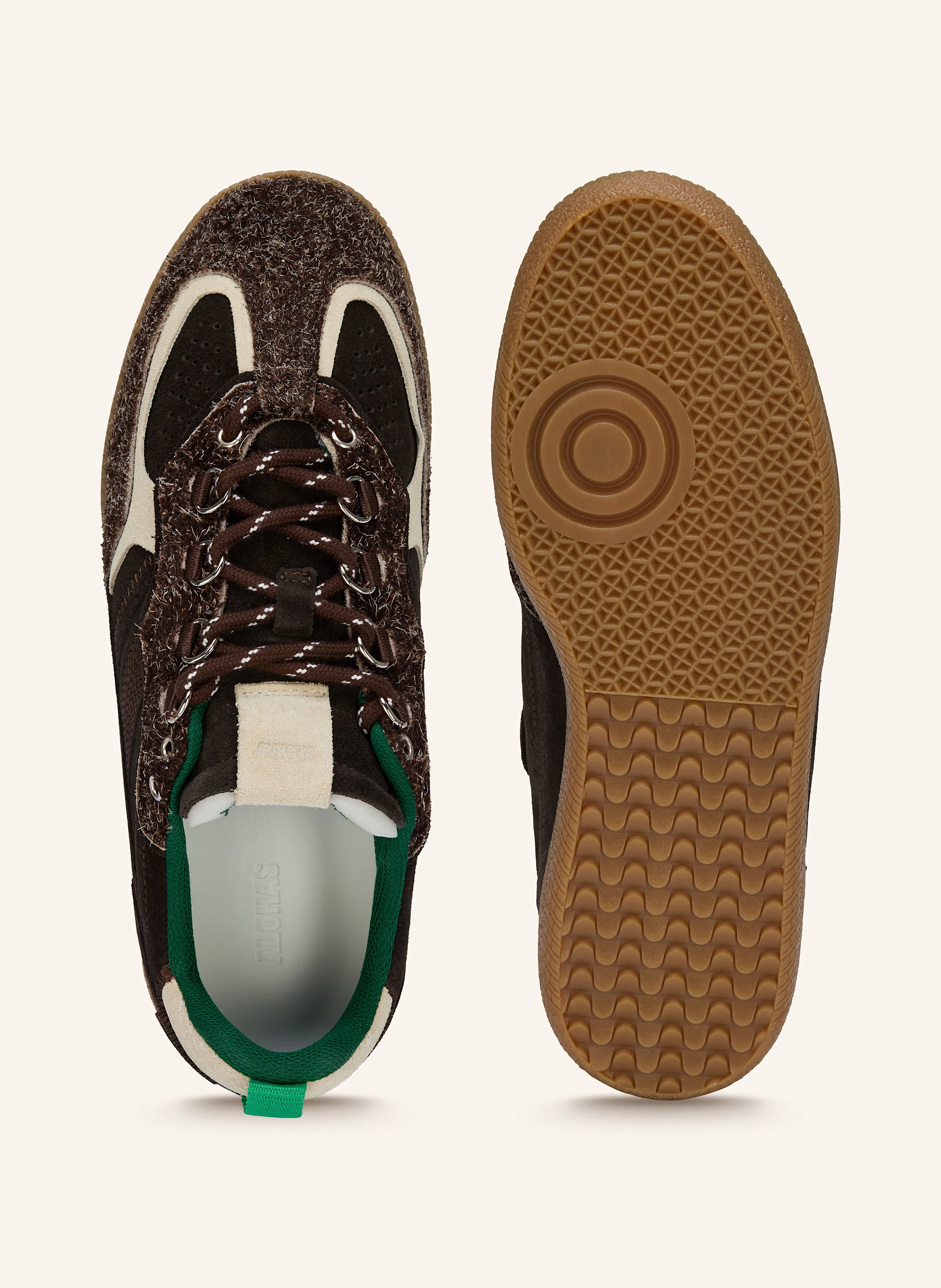 ALOHAS Sneaker TB.490: DARK BROWN / ECRU / GREEN