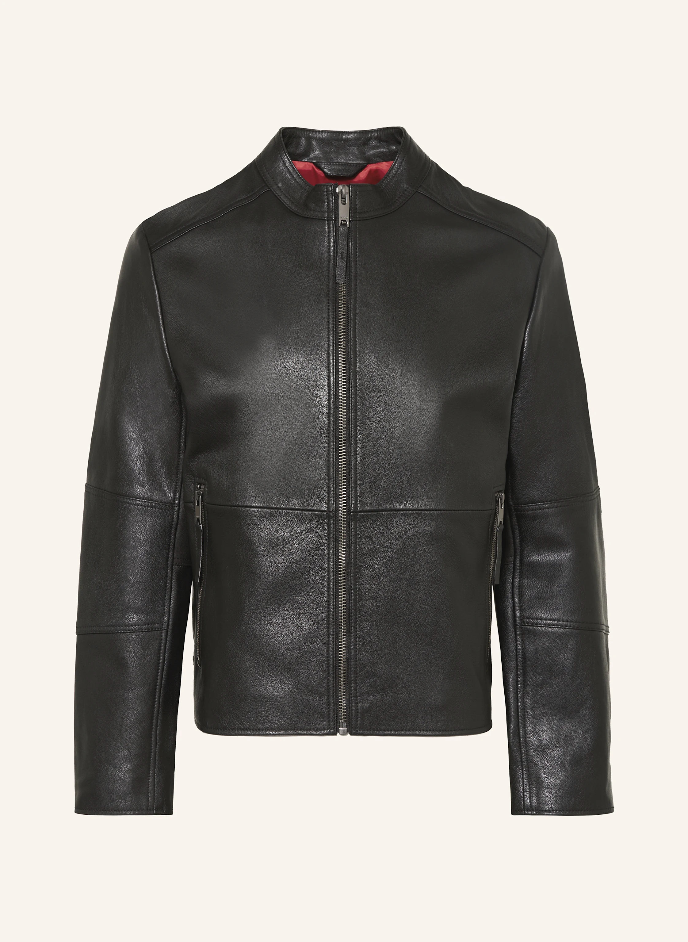 HUGO Leather jacket LOKIS in black