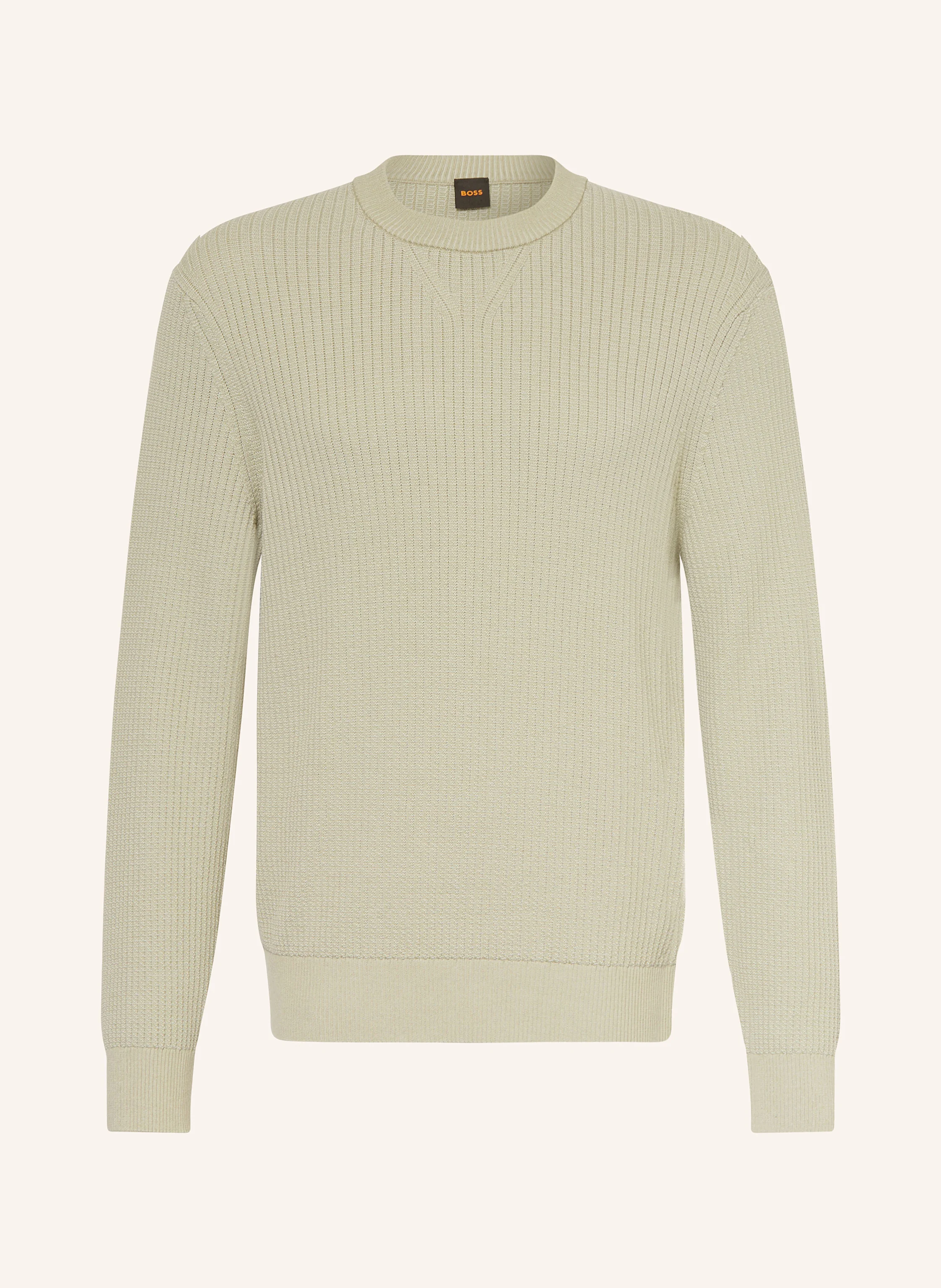 BOSS - Maglione in cotone con logo ricamato - Nero