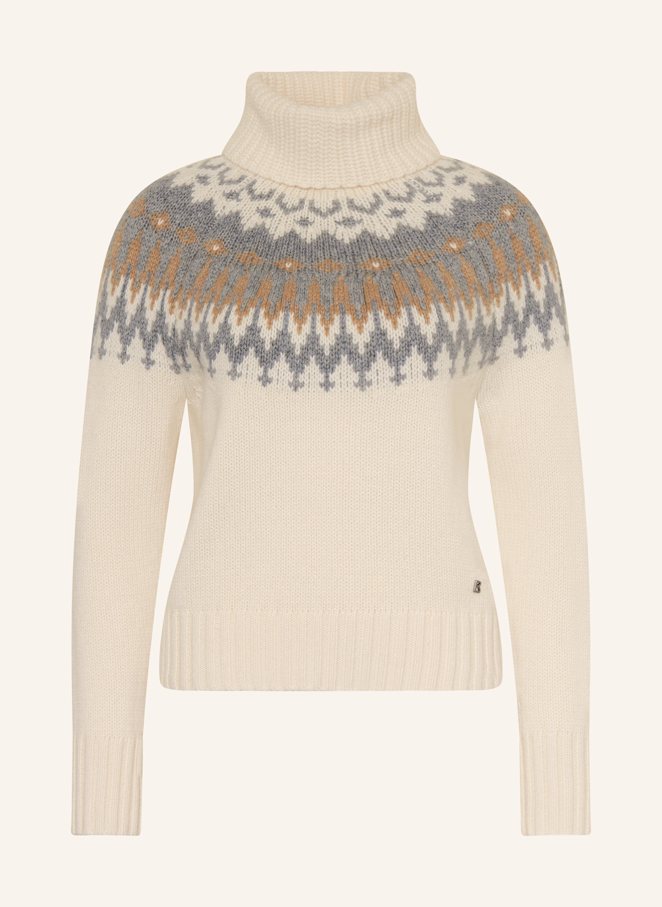 BOGNER Rollkragenpullover INGRID-1 aus Cashmere in ecru/ grau