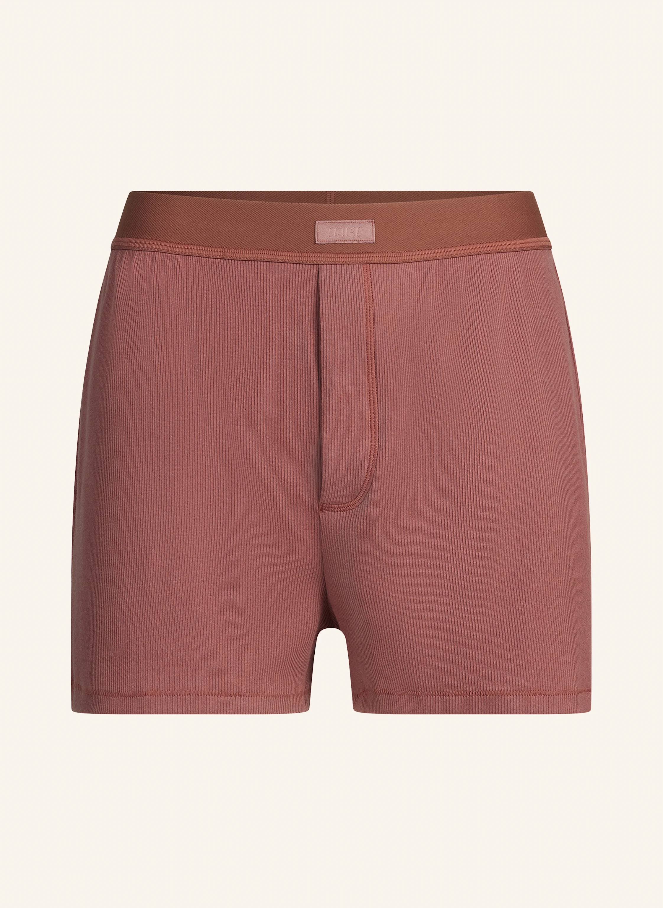 SKIMS COTTON RIB lounge shorts: redwood redwood