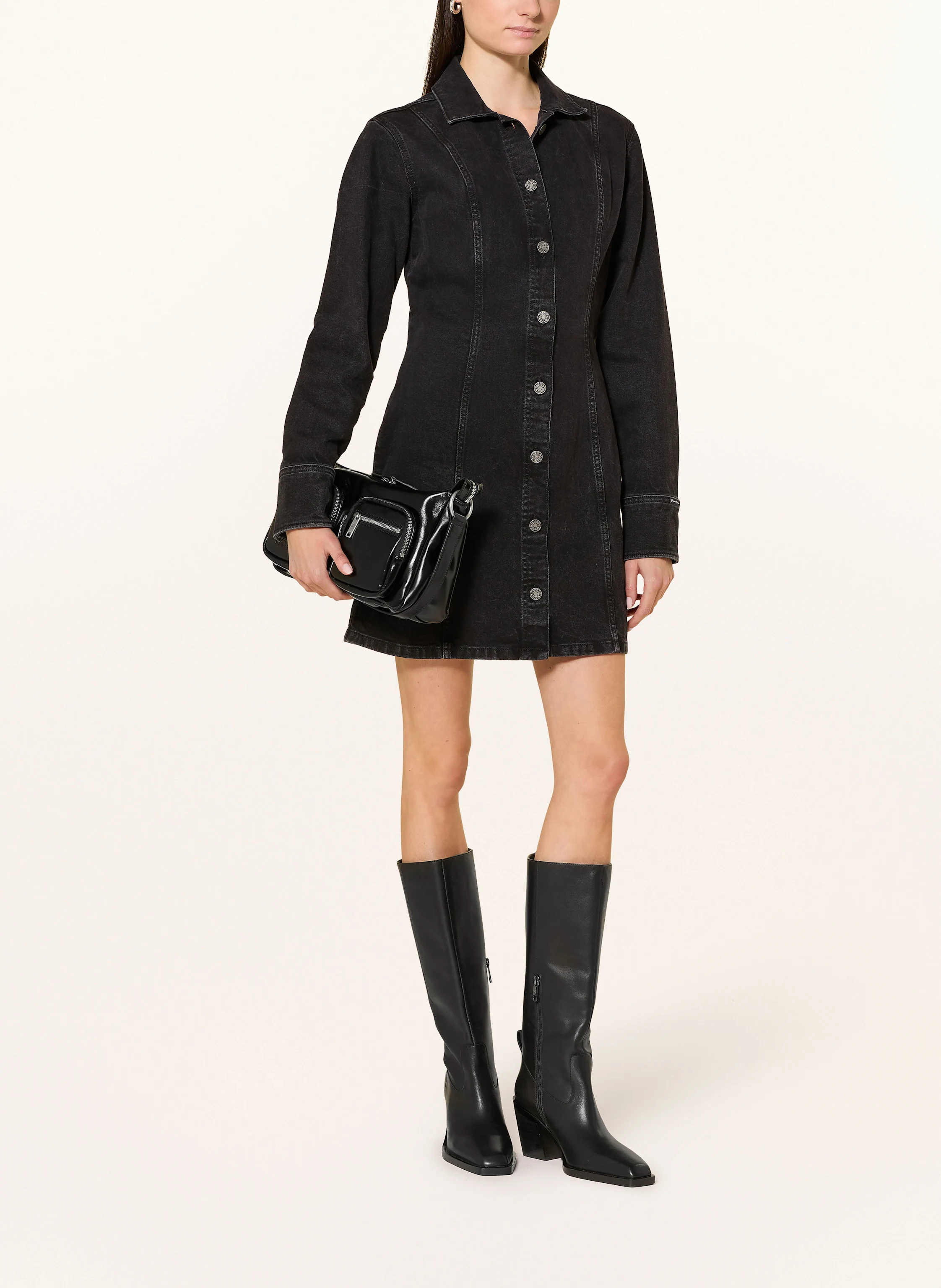 GUESS JEANS Denim dress in black
