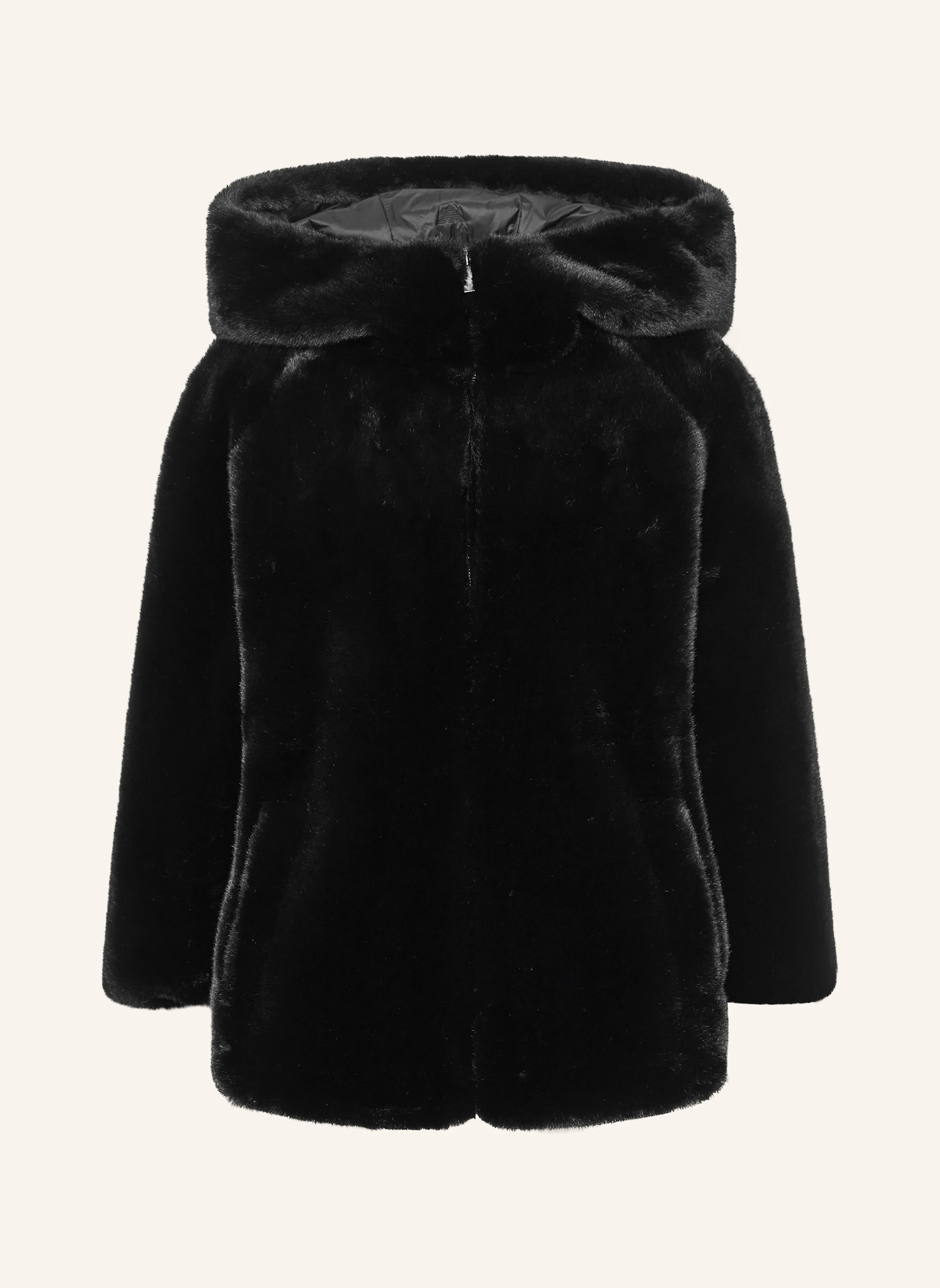 EMPORIO ARMANI Reversible faux fur jacket in black