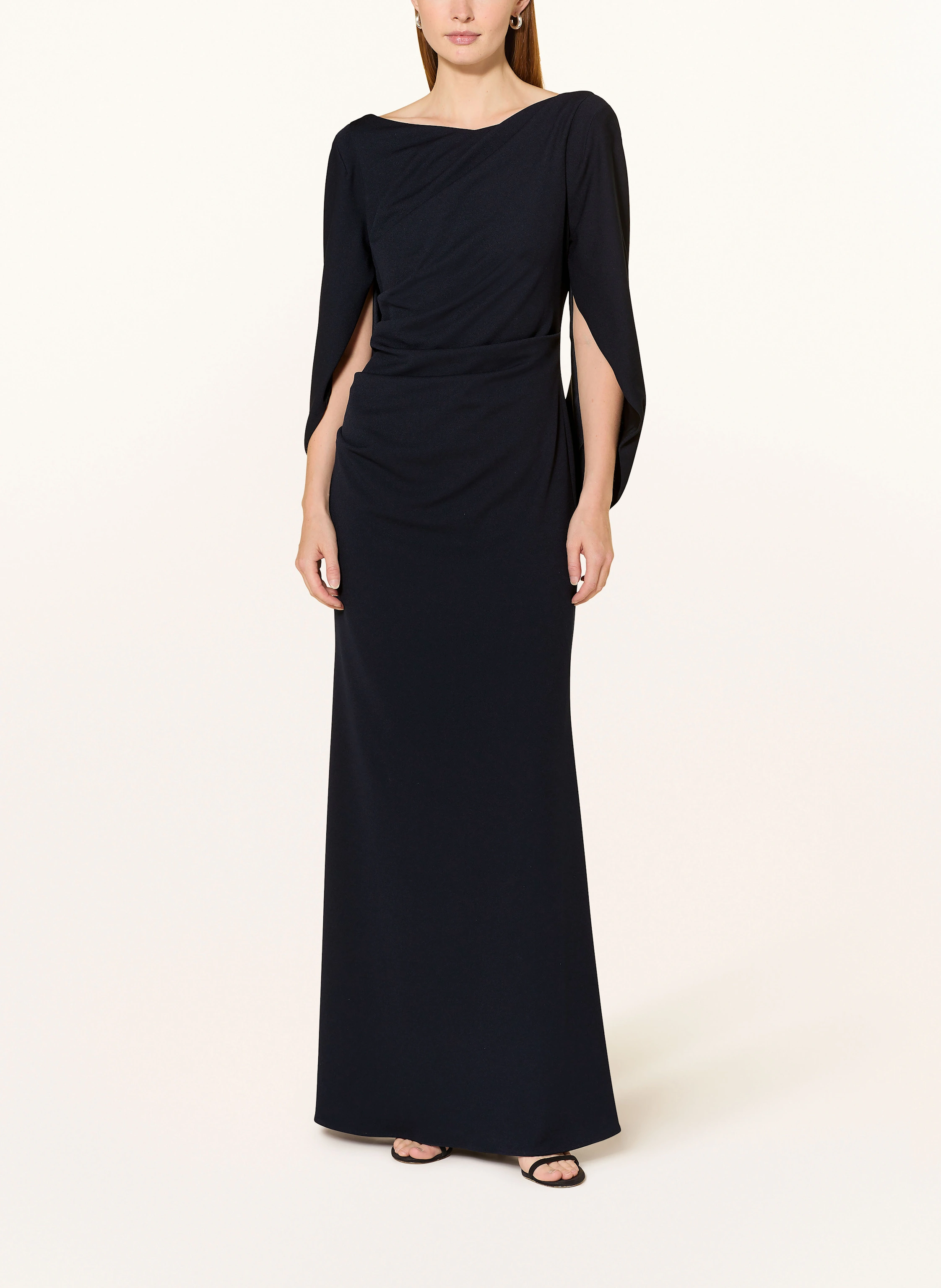 joseph ribkoff long evening dresses Saanvi Cascading Ruffle Dress - Noir