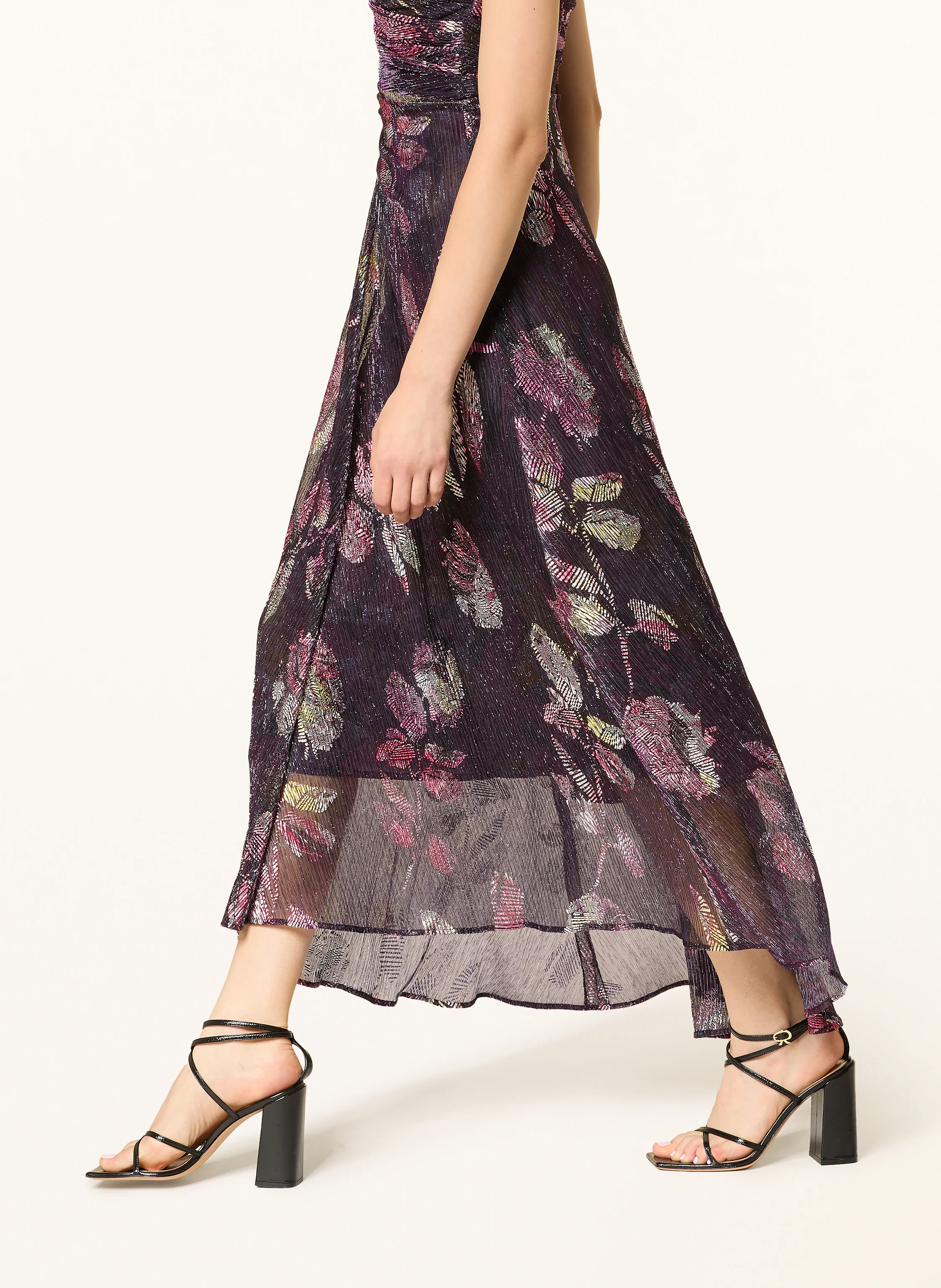 talbot runhof purple dress Silk mid-length dress