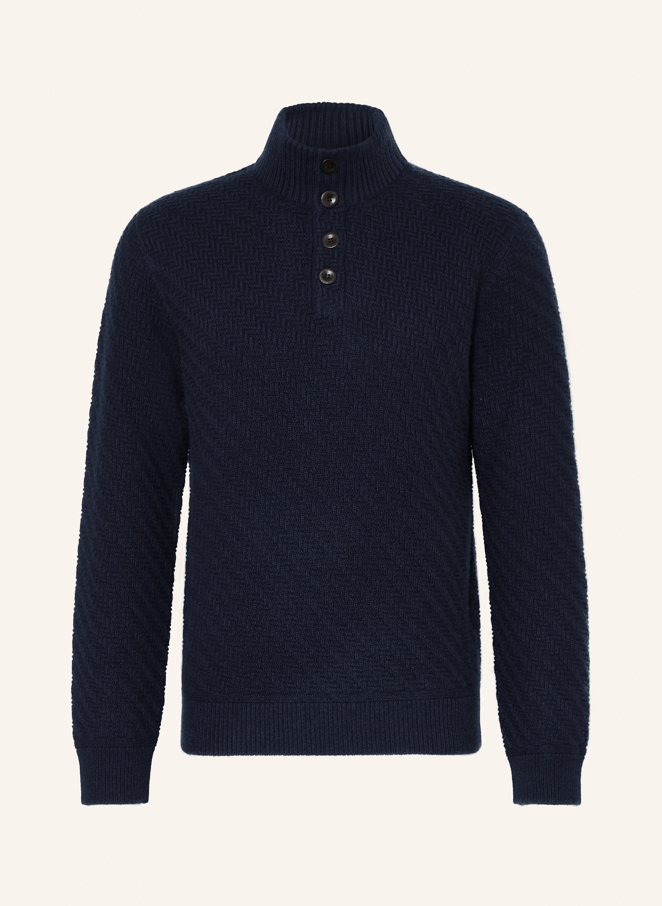 GIORGIO ARMANI Cashmere half-zip sweater in dark blue