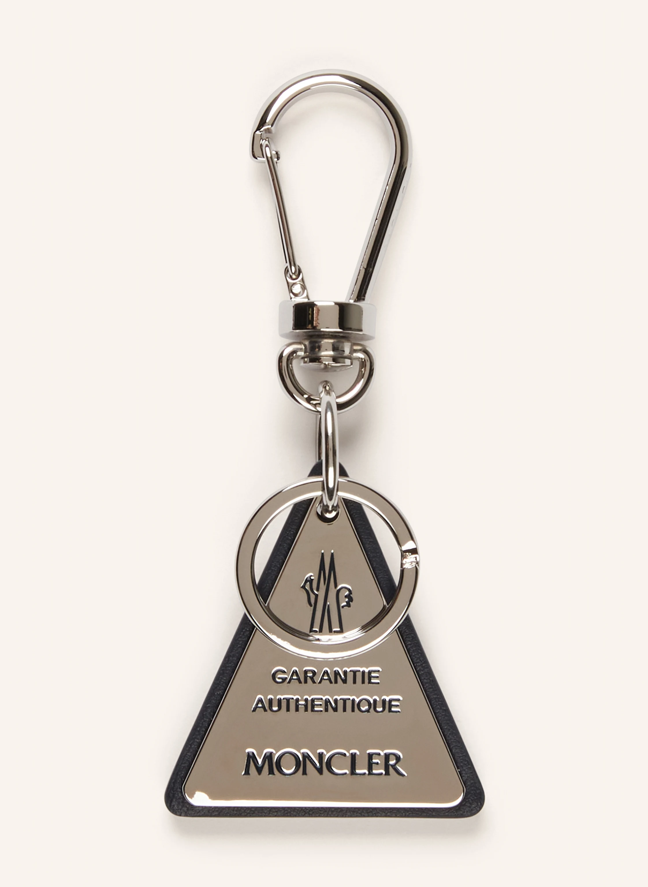 MONCLER Key ring in silver / black