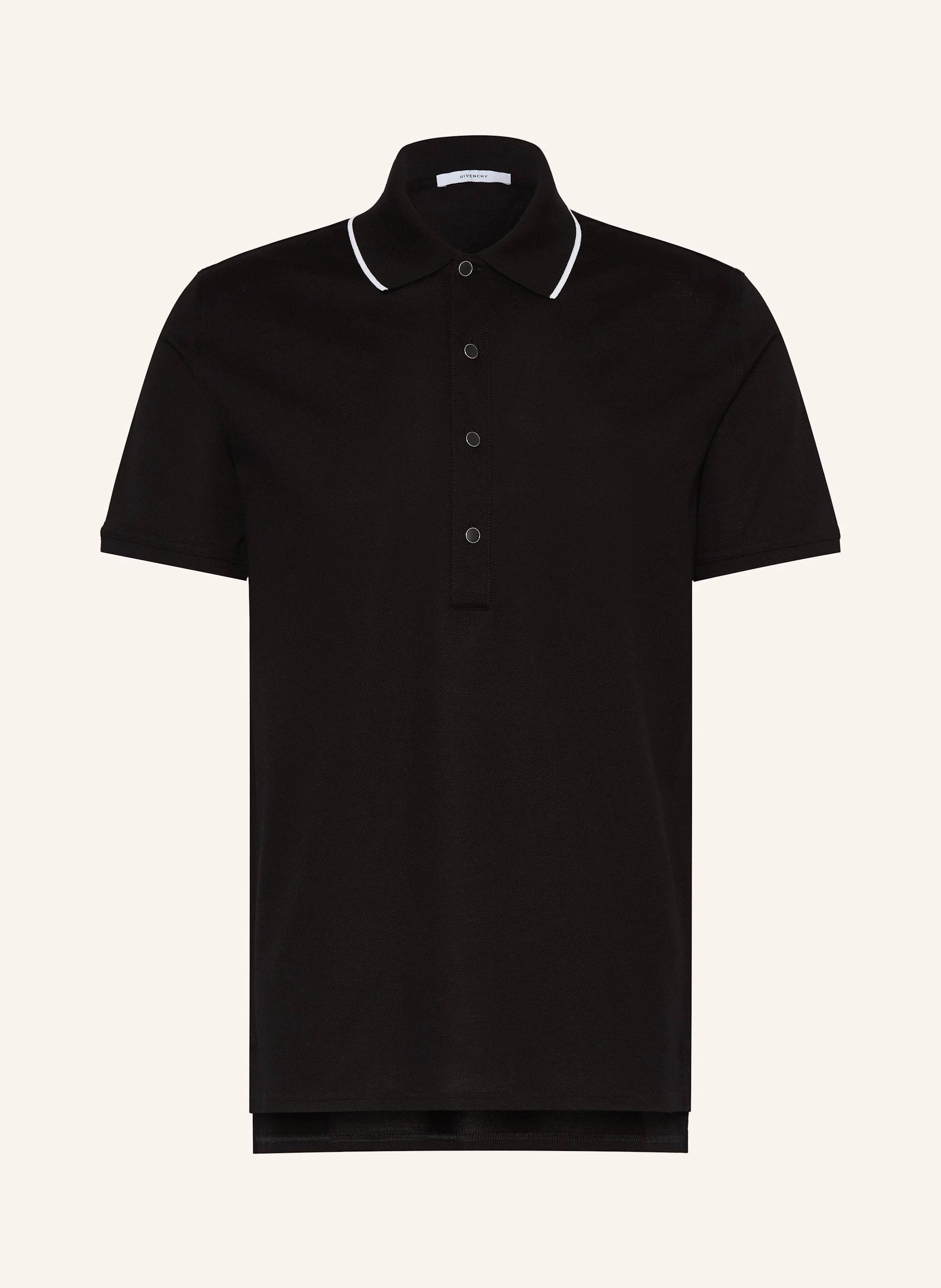 GIVENCHY Piqué polo shirt regular fit in black