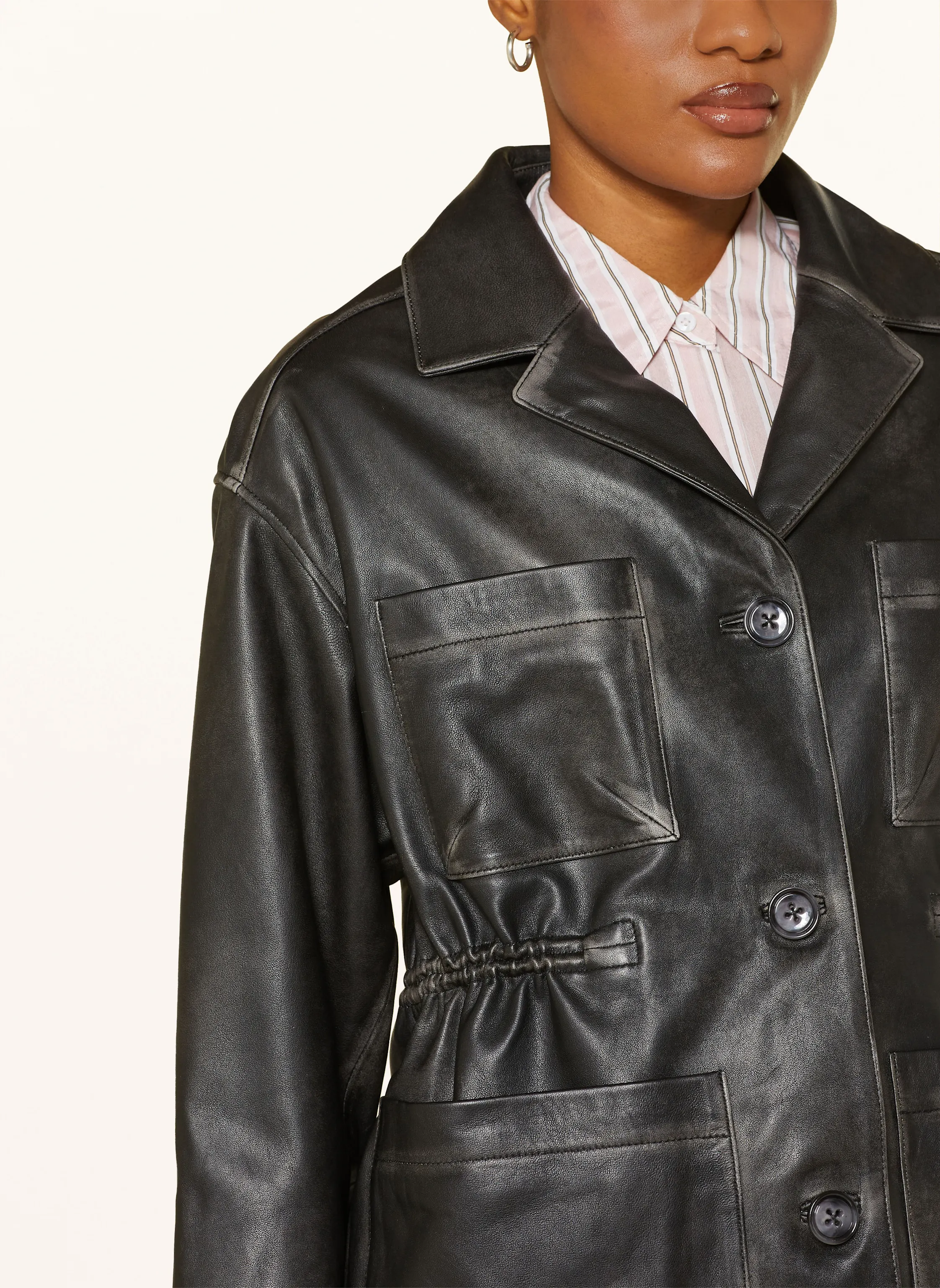 DOROTHEE SCHUMACHER Leather jacket SLEEK STATEMENT in black