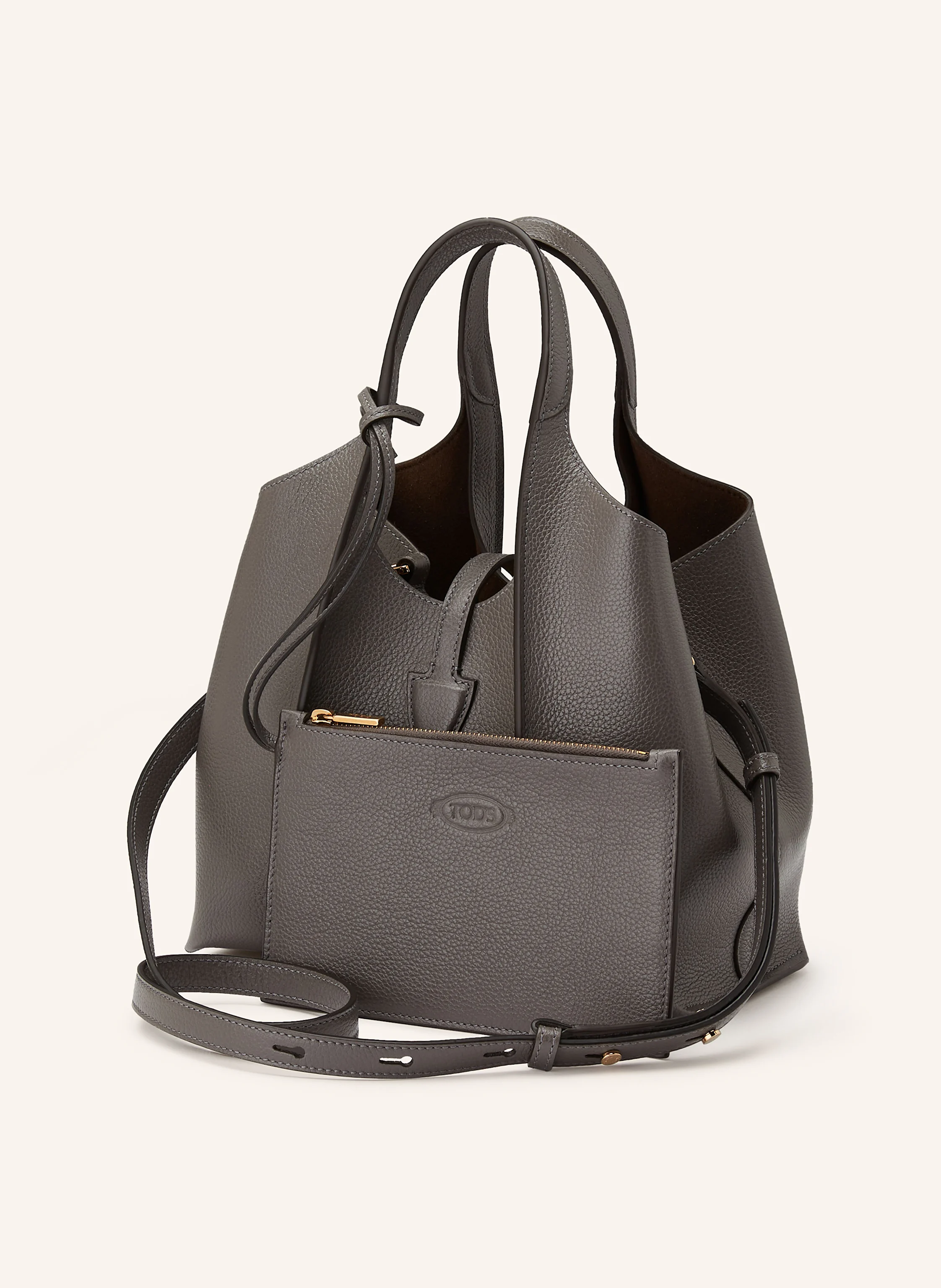 TOD'S Shopper T TIMELESS SMALL mit Pouch in taupe