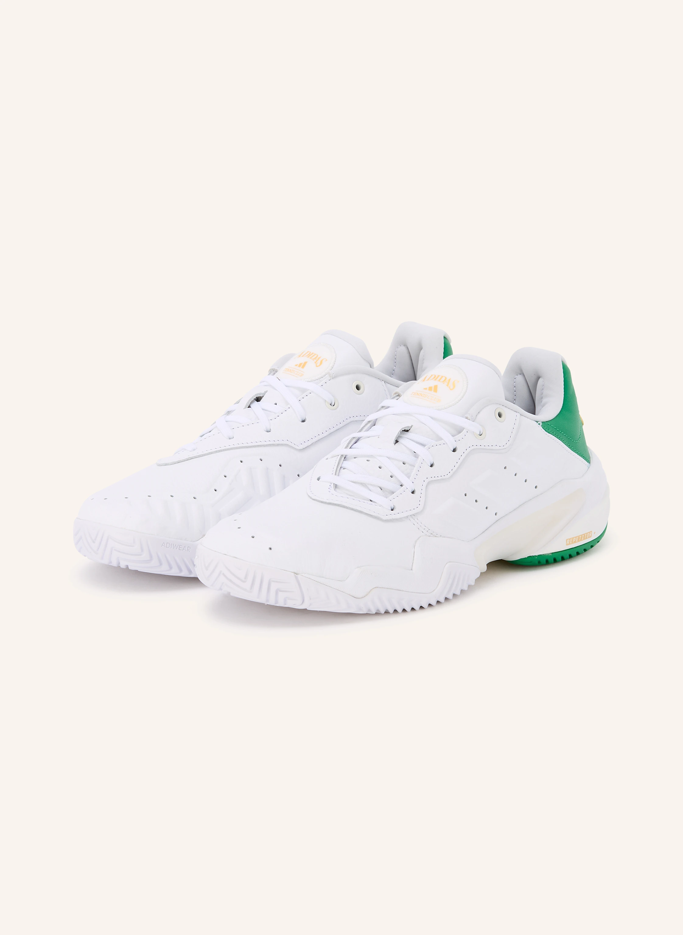 adidas BARRICADE 13 LEATHER tennis shoes in white / green