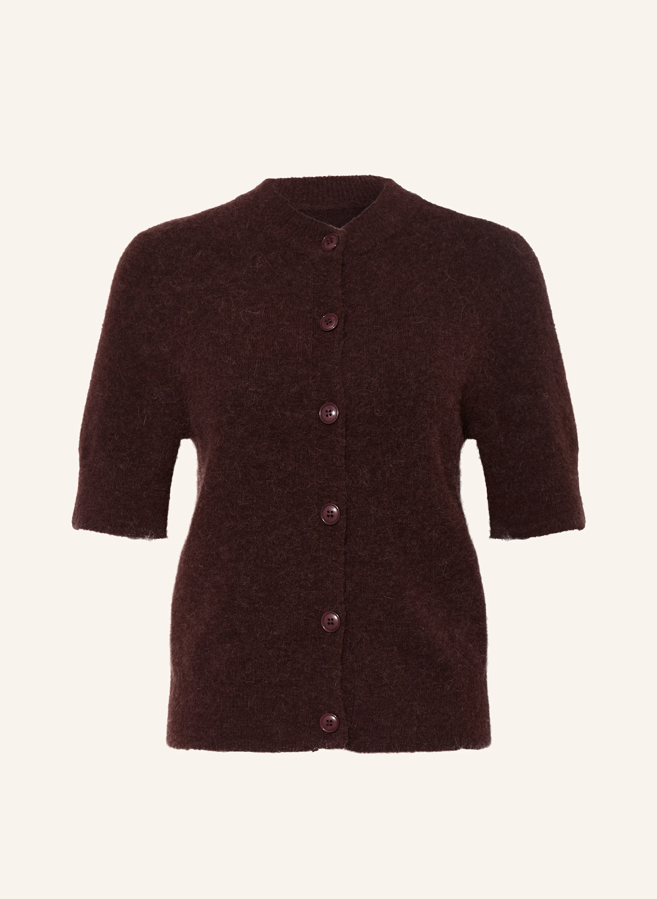 SAMSØE SAMSØE SANOURA cardigan with merino wool and alpaca: DARK RED