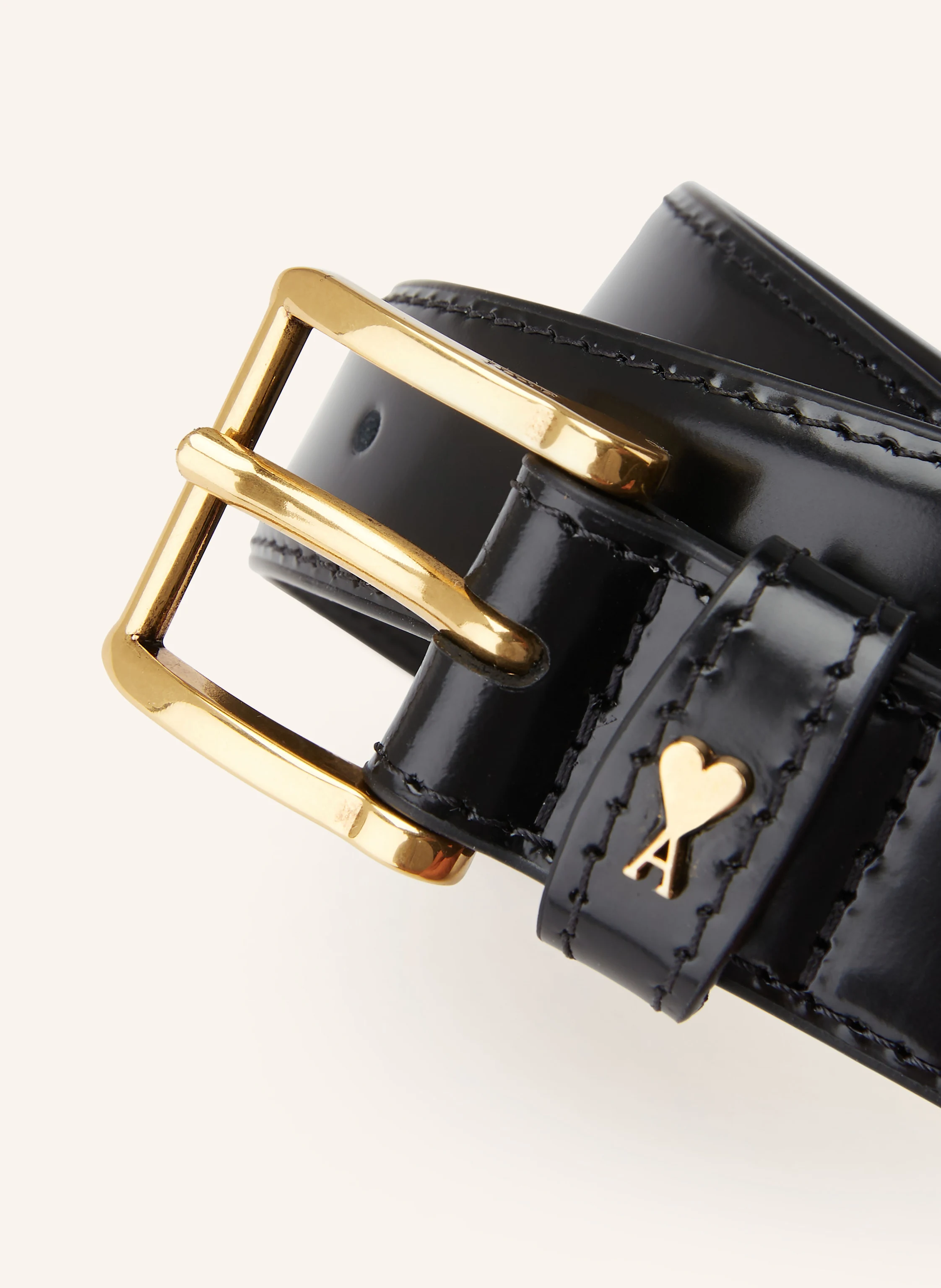 AMI PARIS Leather belt in black