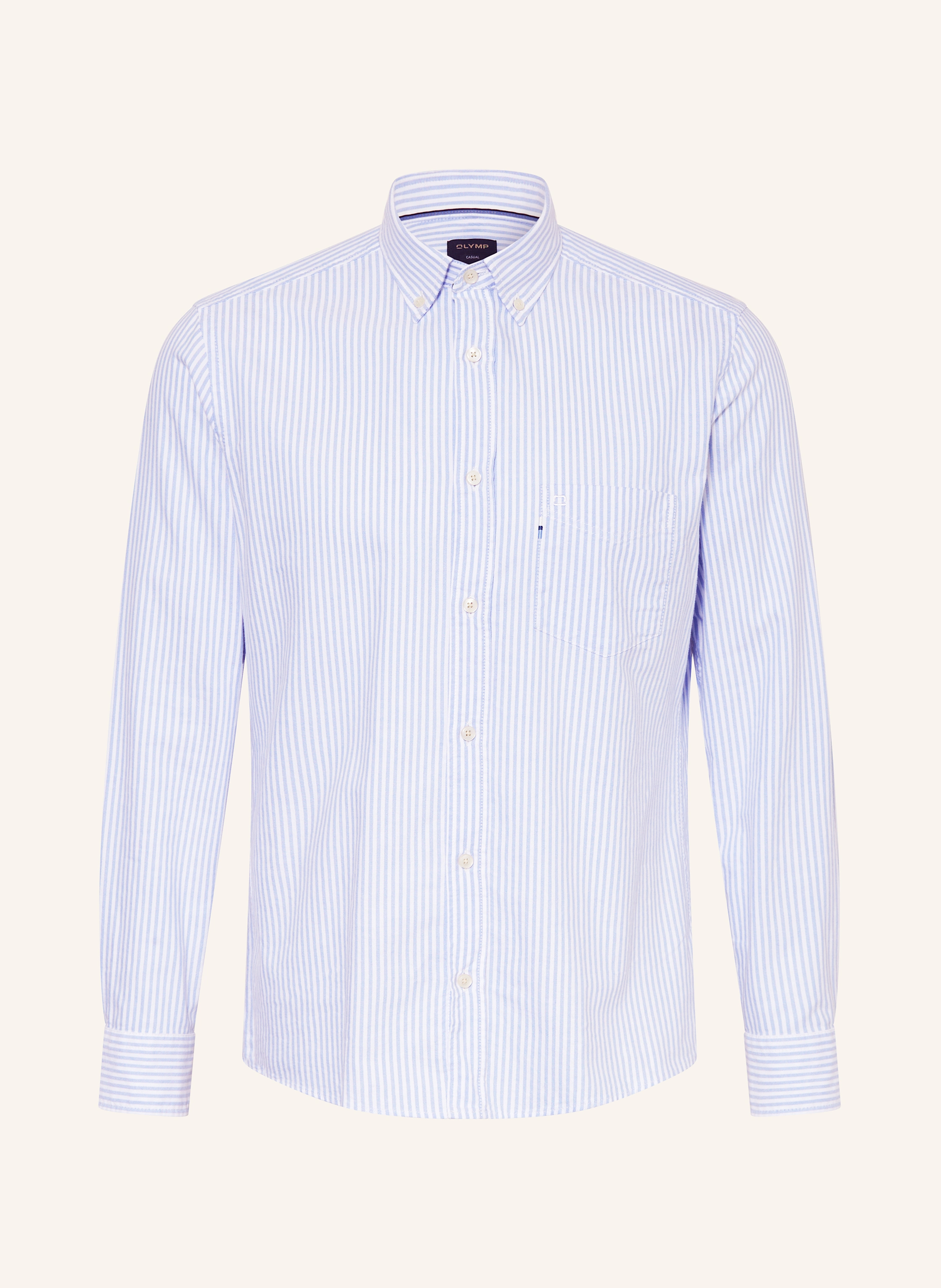 OLYMP Casual regular fit shirt: LIGHT BLUE / WHITE