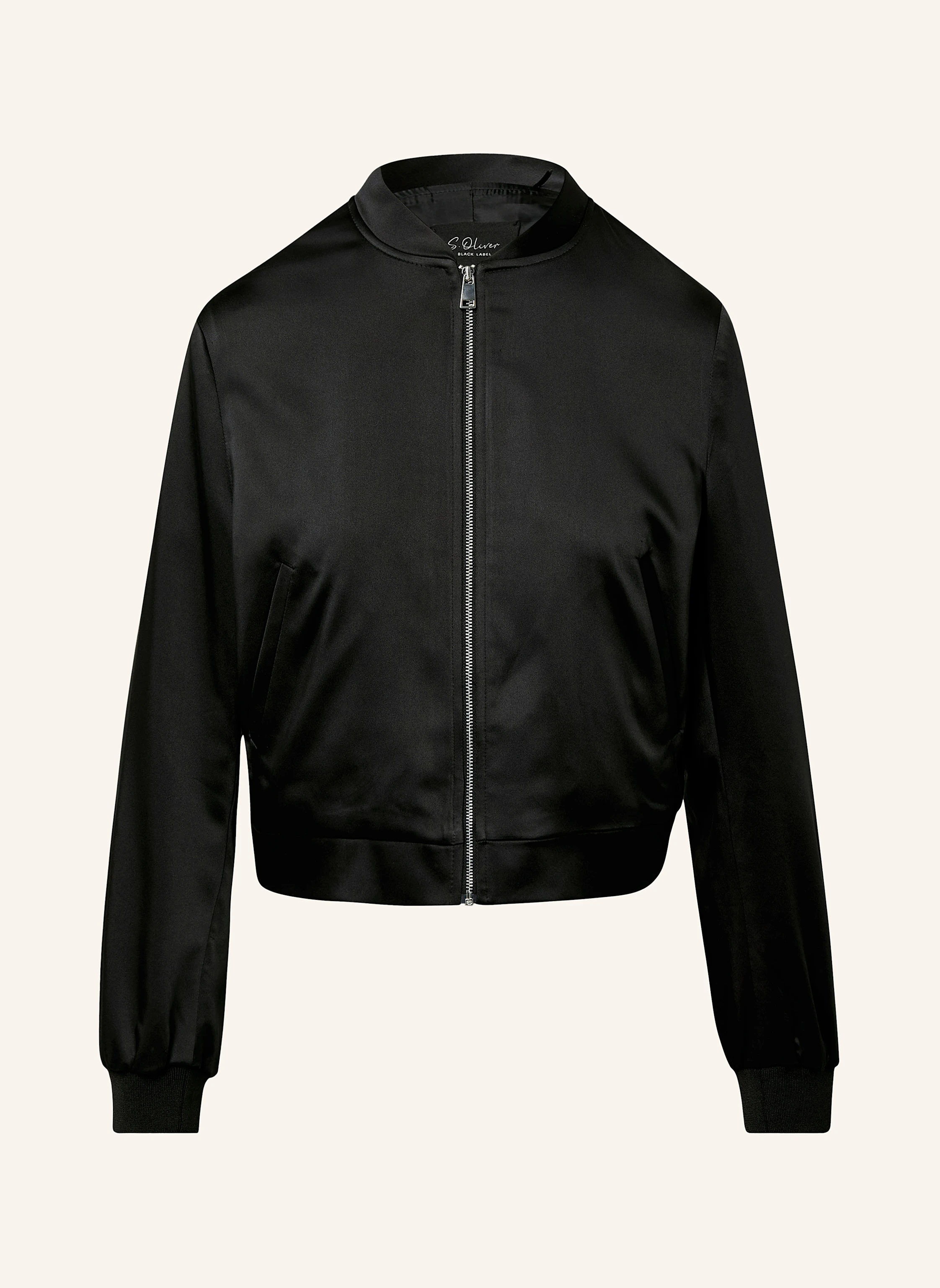 BLACK LABEL Satinblouson in schwarz