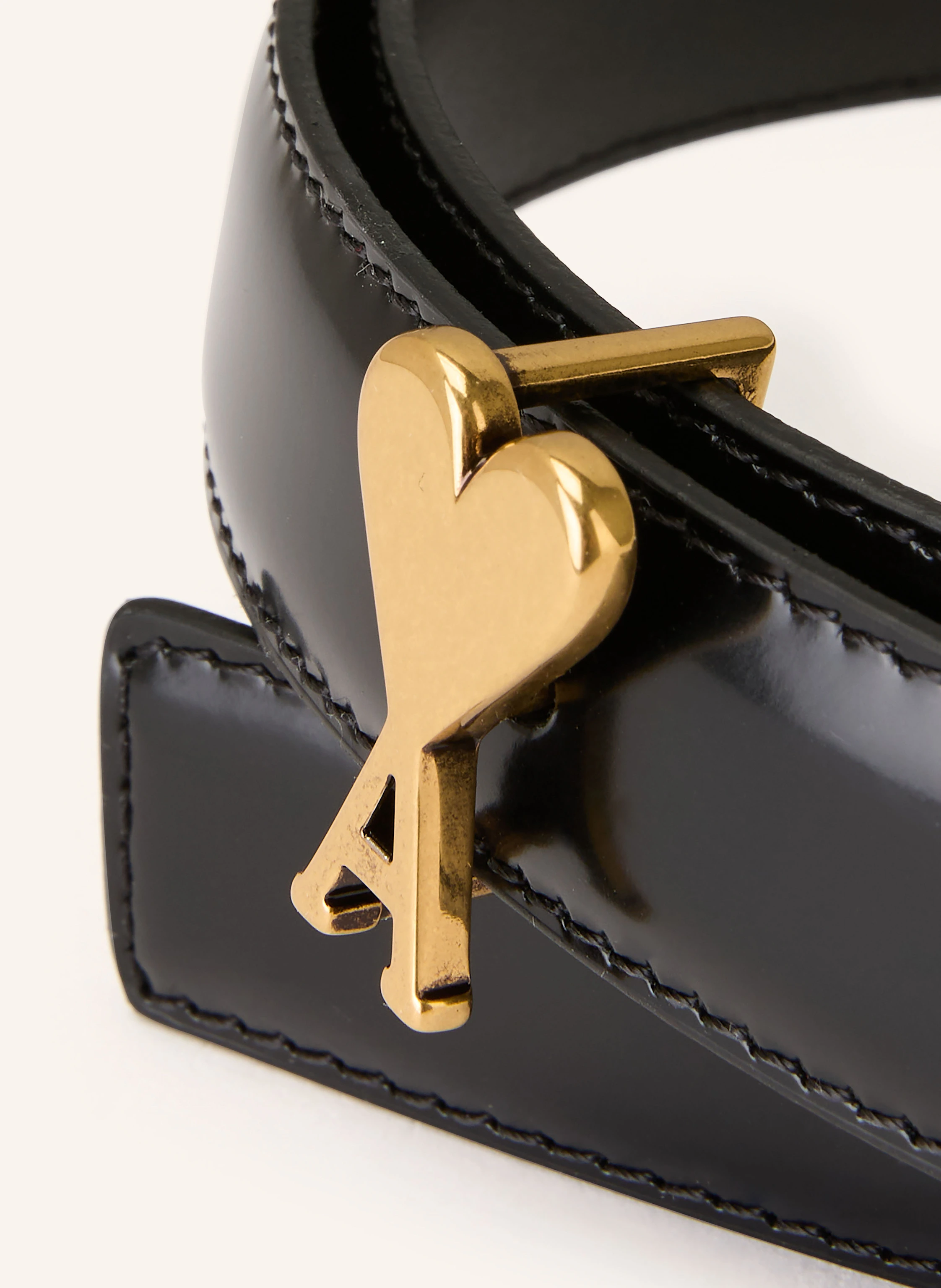 AMI PARIS Leather belt in black