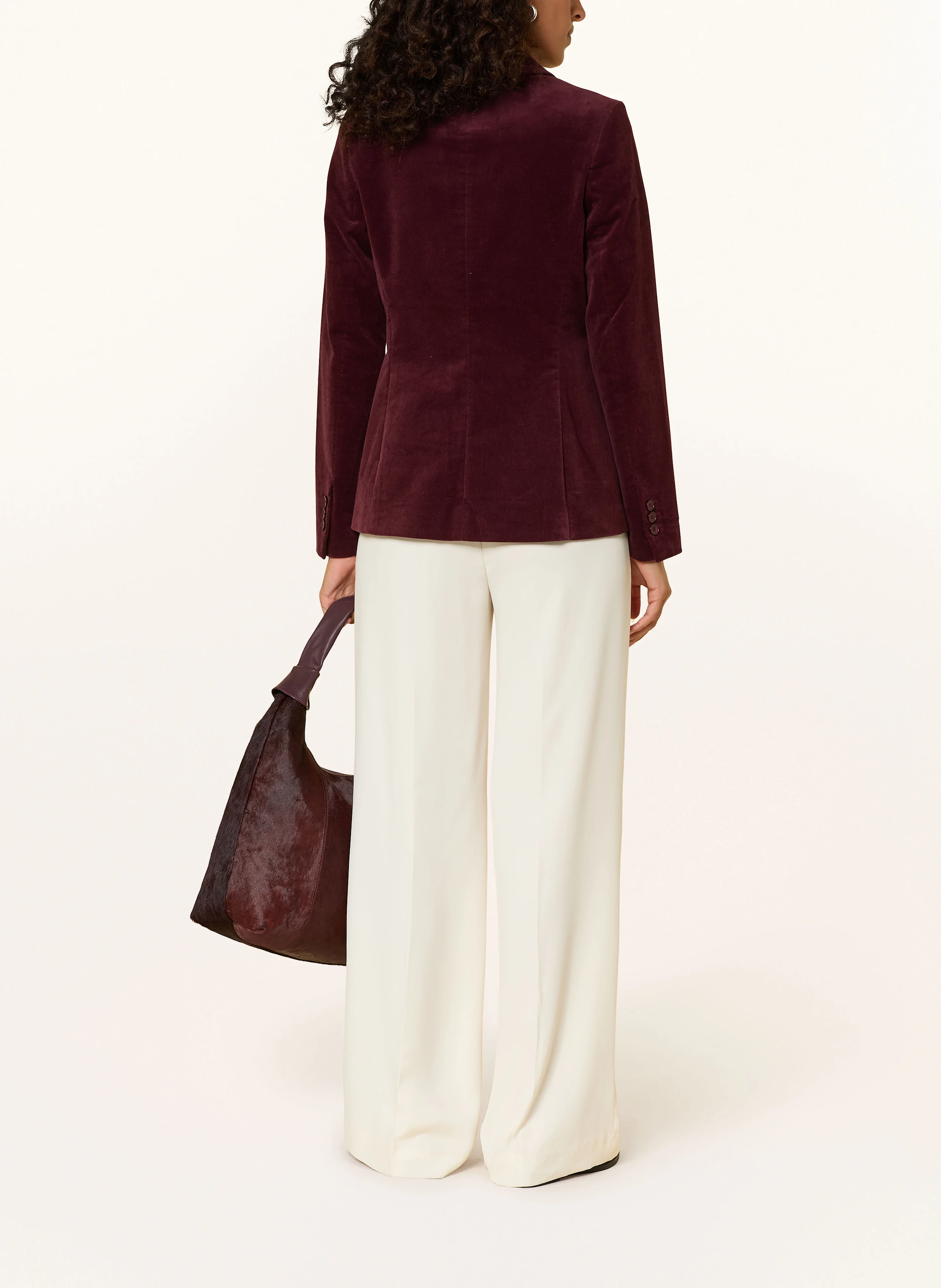 MORE MORE Velvet blazer in dark red