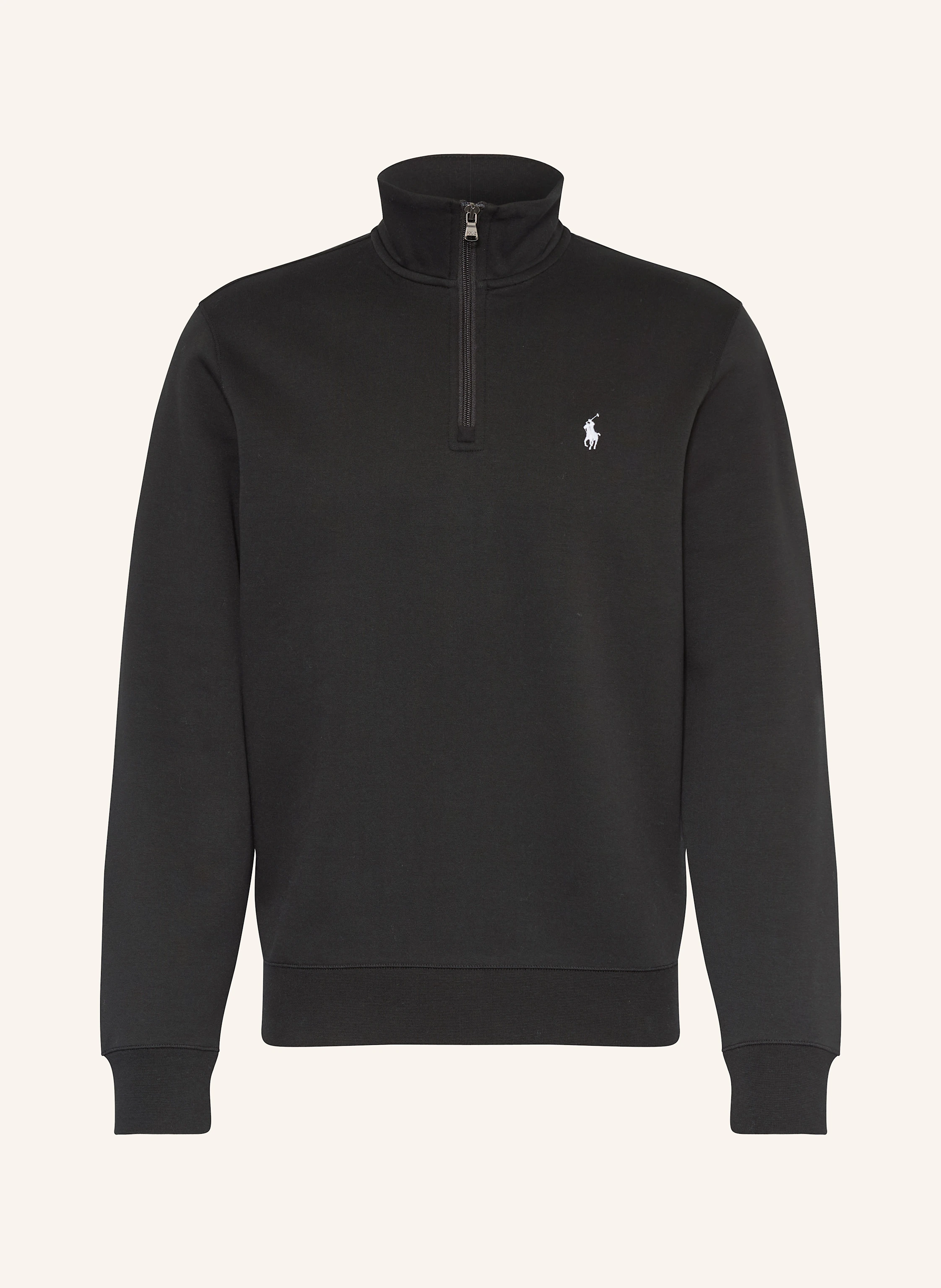 POLO RALPH LAUREN Jersey half-zip sweater: BLACK
