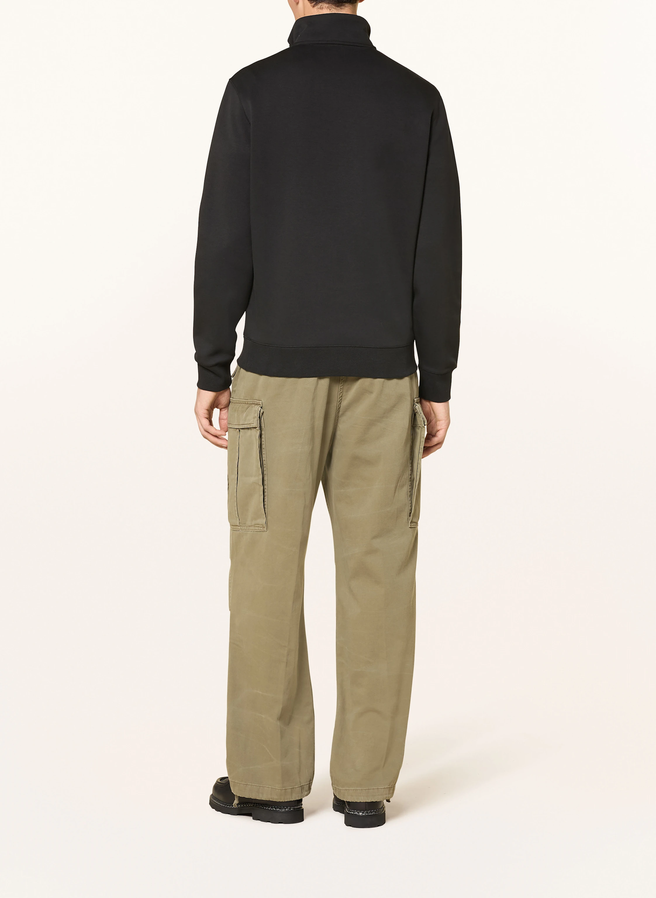 POLO RALPH LAUREN Jersey half-zip sweater: BLACK