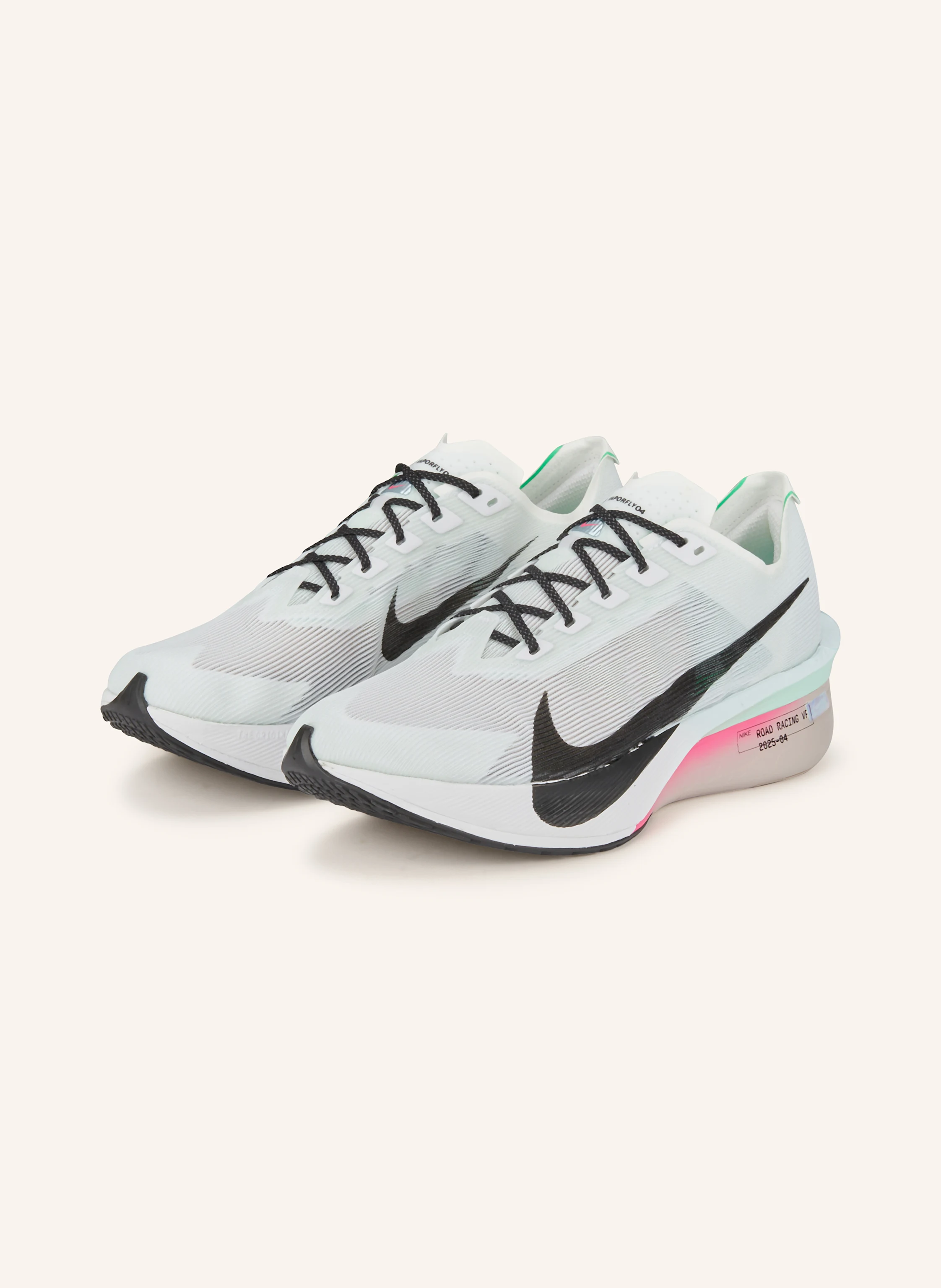 Nike VAPORFLY running shoes in mint/ black