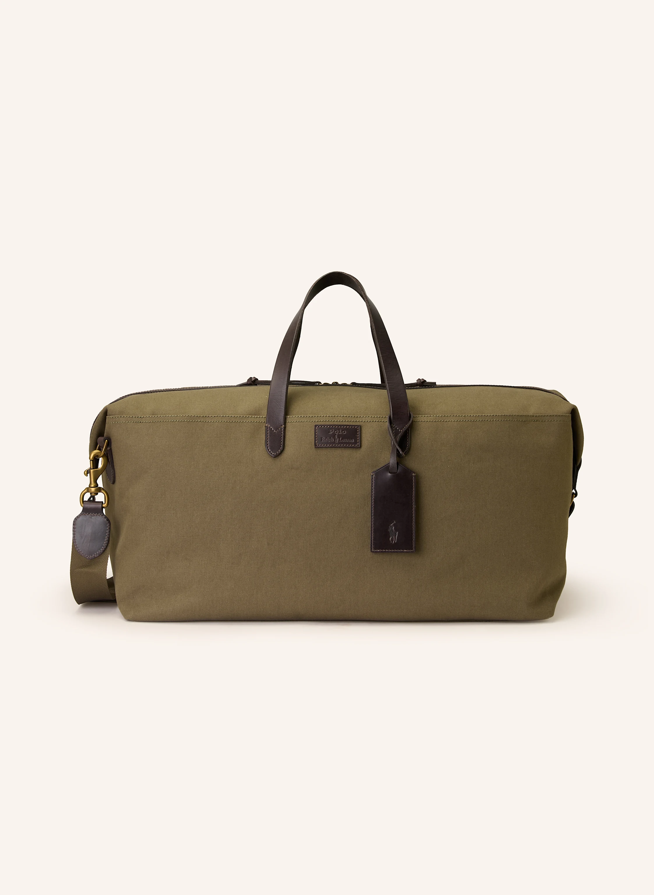 POLO RALPH LAUREN Travel bag in olive / dark brown