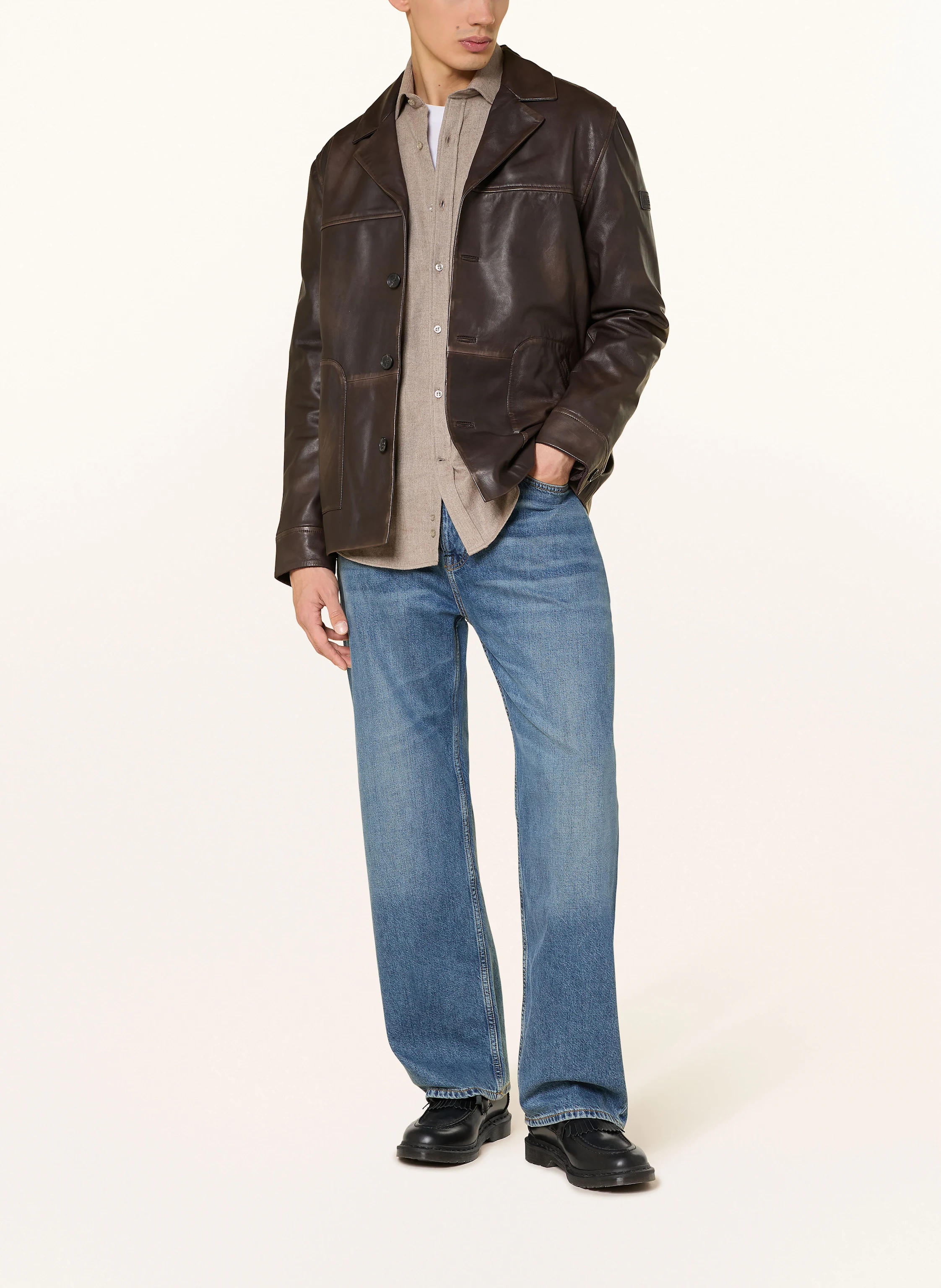 Veste En Cuir Véritable Scotch & Soda Homme Vintage - Taille 48, Marron, Très Bon état