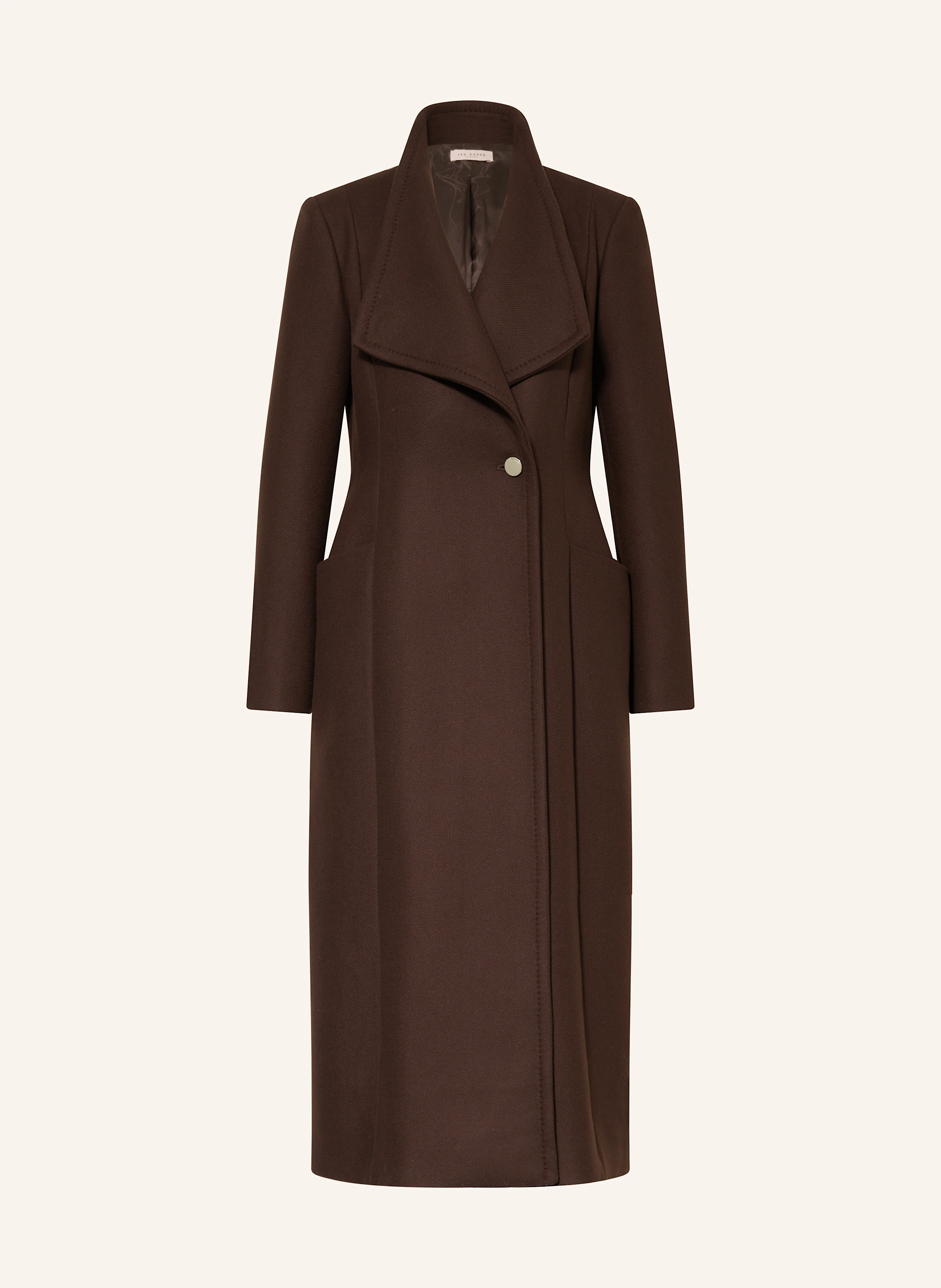 TED BAKER MINDEE coat in dark brown