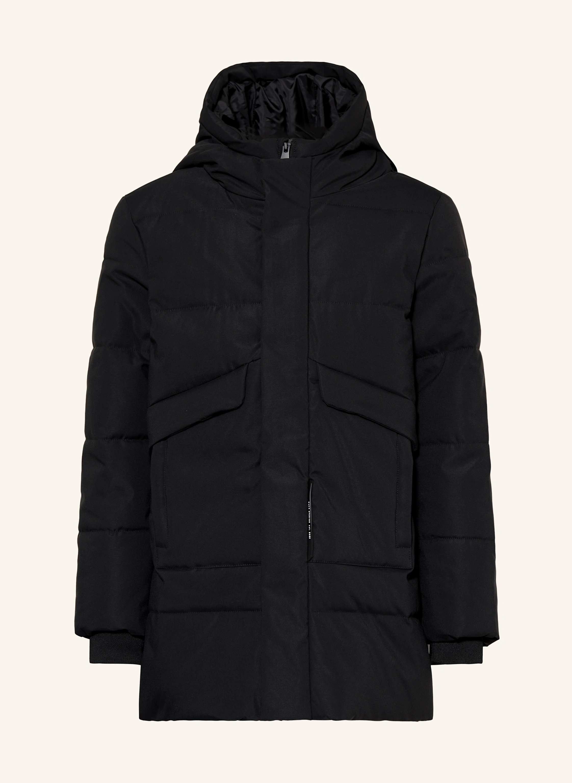 RED Quilted coat in black