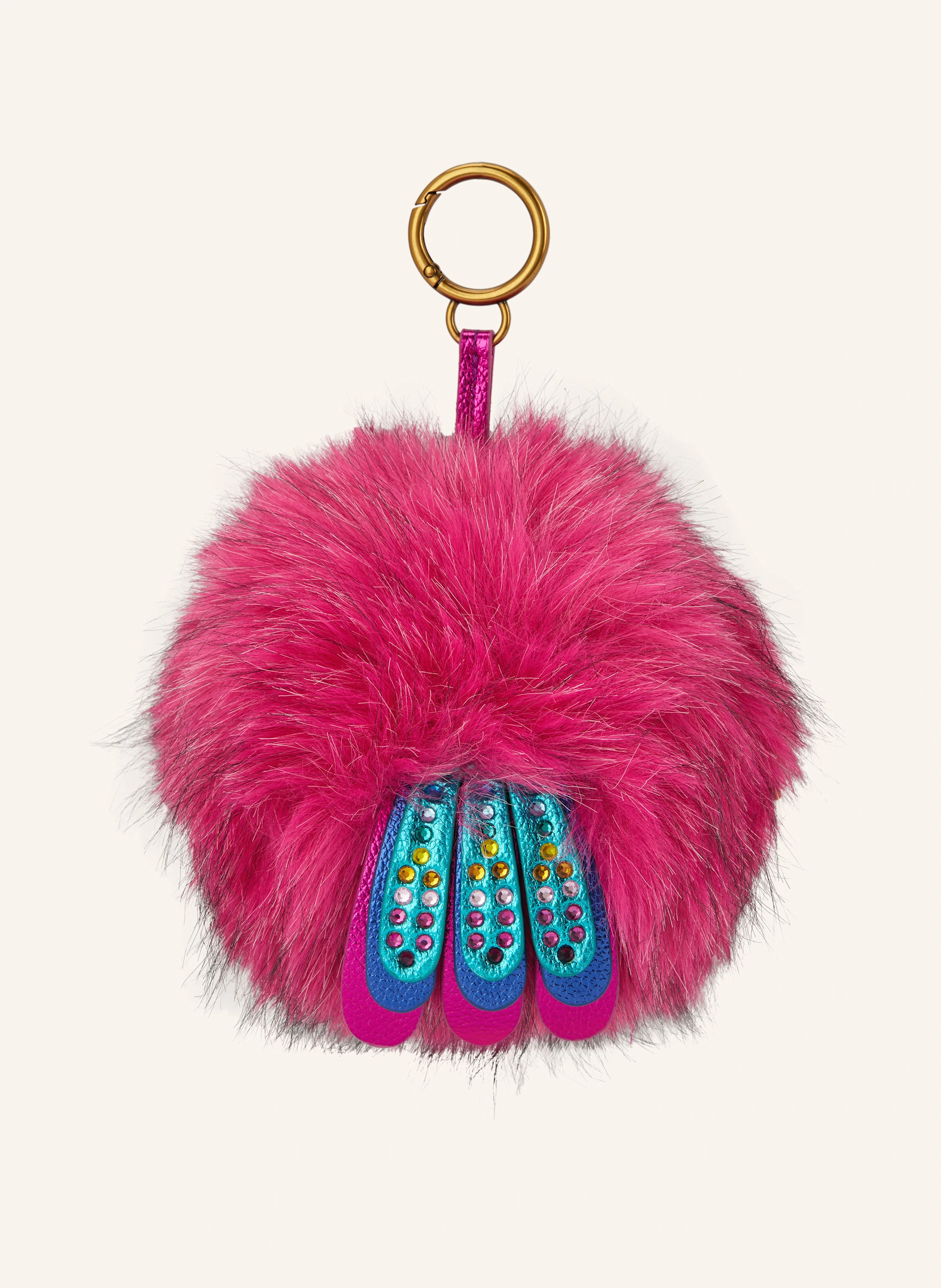 KURT GEIGER Bag tag POM POM EAGLE CHARM in fuchsia display picture 3