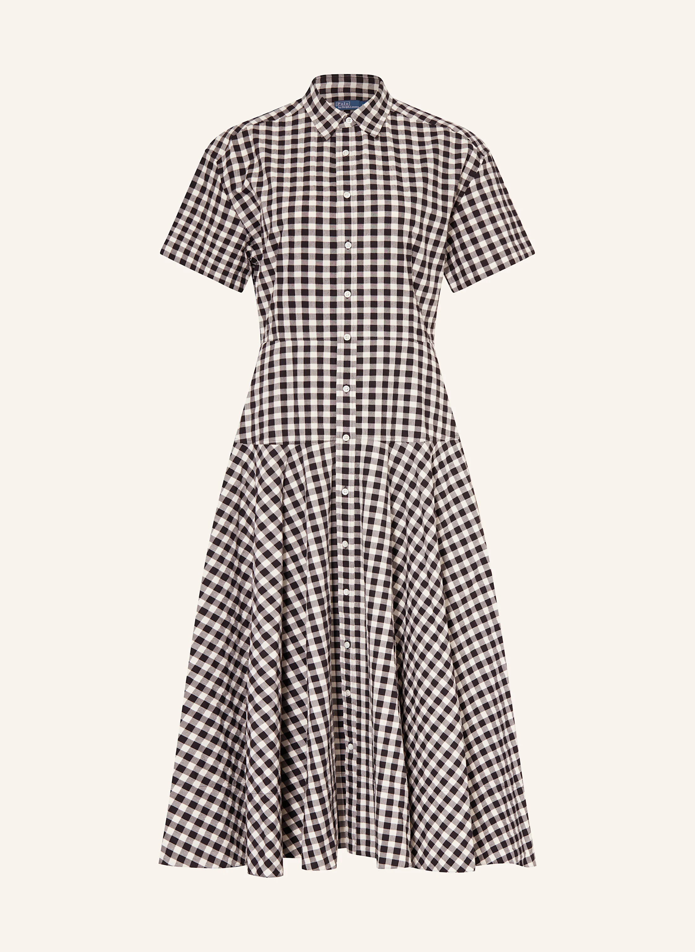 ralph lauren black white dress Lauren Long-Sleeve Colorblocked Gown The Ralph Lauren Eldred day dress features a smart spread collar and lightweight cotton yarn Ralph Lauren Women's Piper Striped