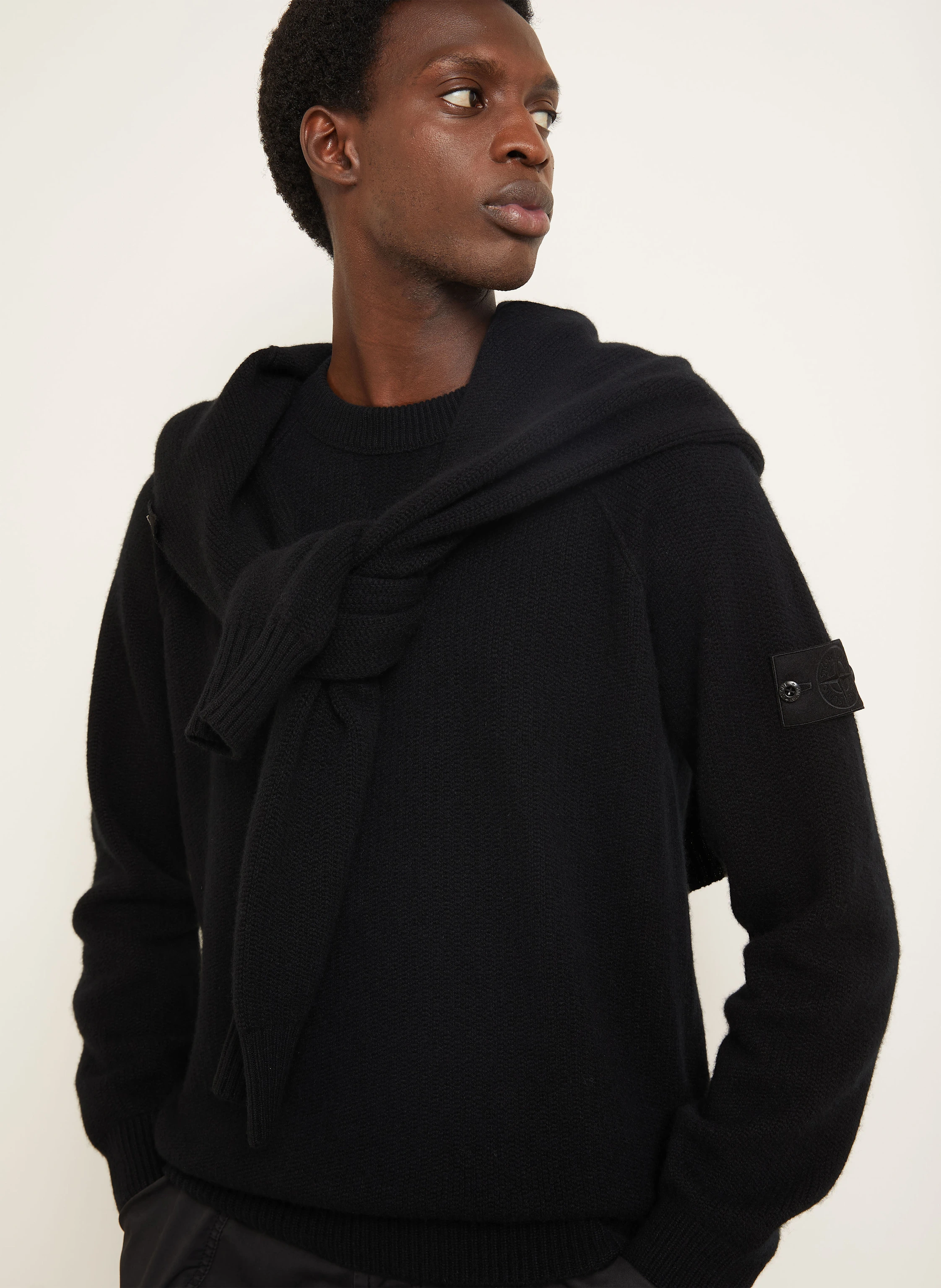 STONE ISLAND GHOST cashmere sweater: BLACK