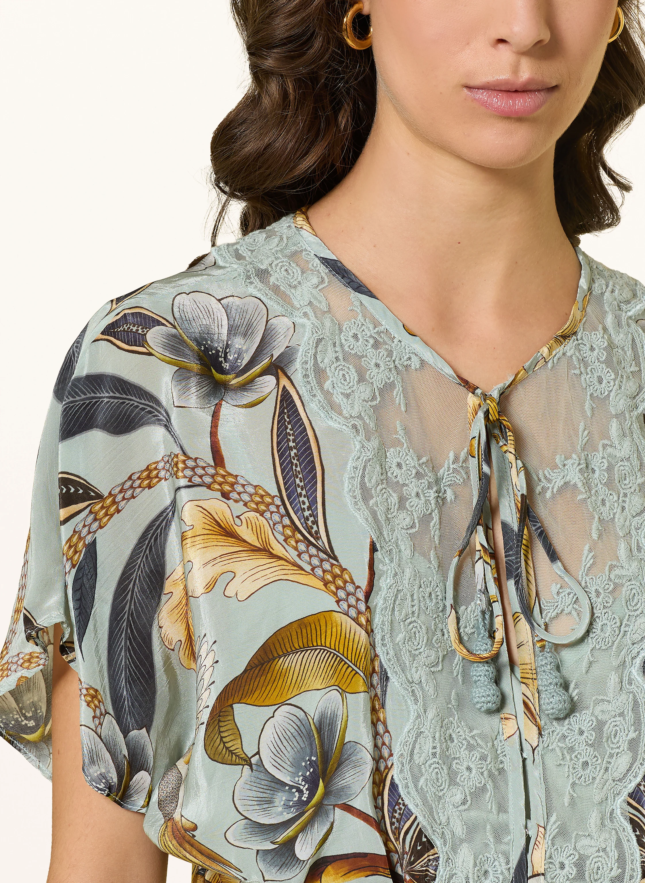 farm rio blue snake dress Farm Rio Surreal Flowers Blue Wrap Mini Dress main image 1