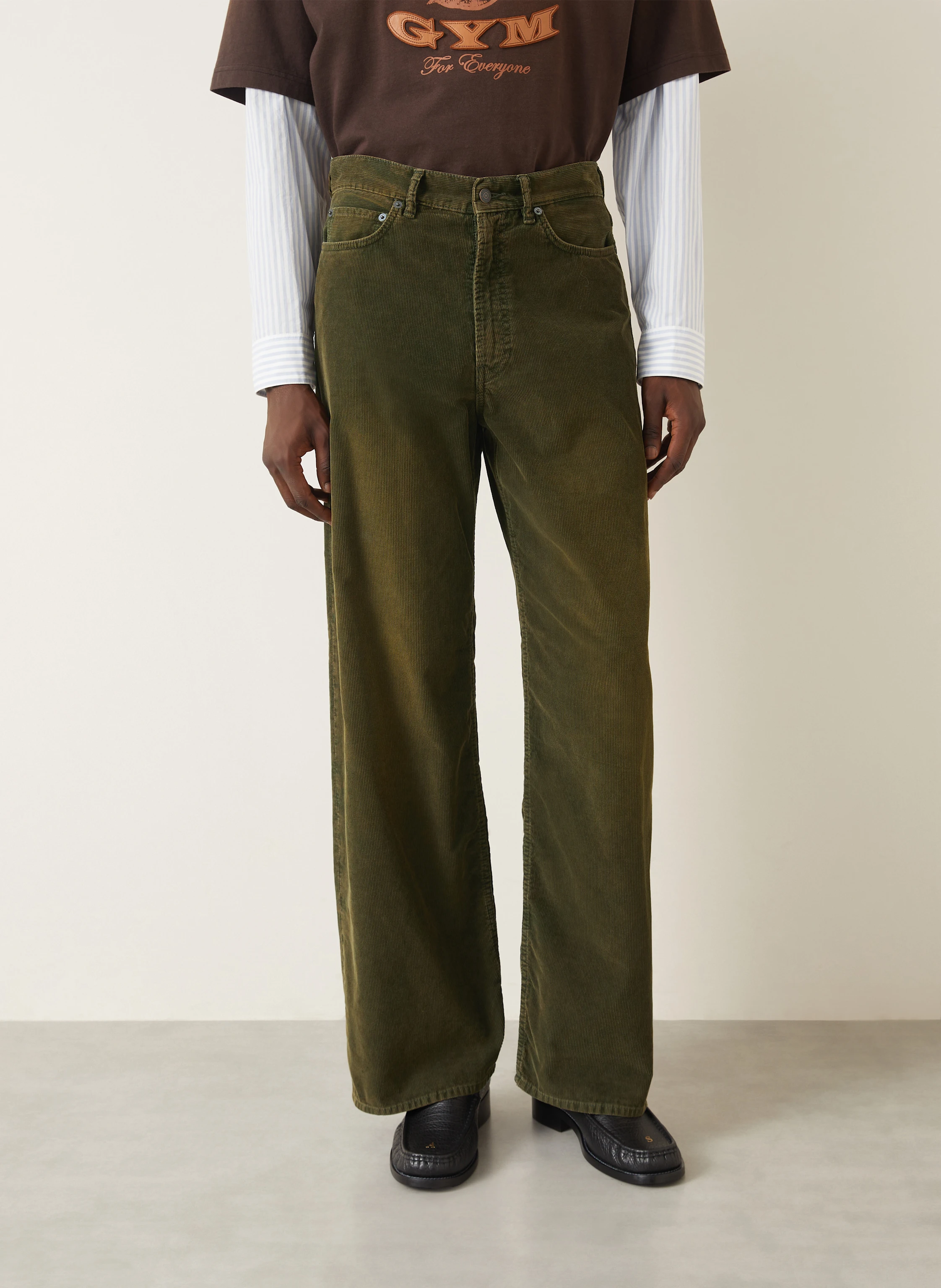 Acne Studios Corduroy trousers loose fit in khaki