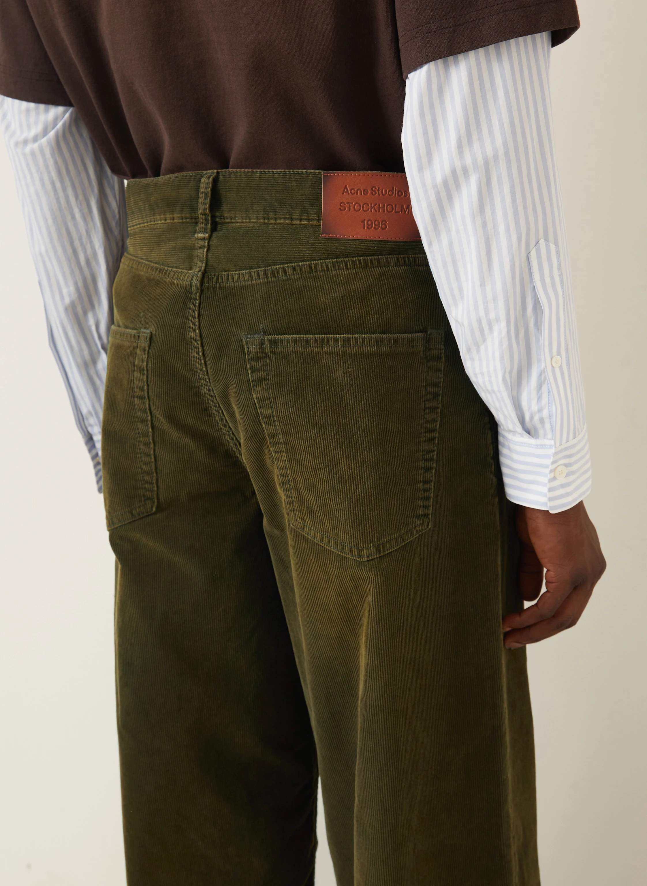 Acne Studios Corduroy trousers loose fit in khaki