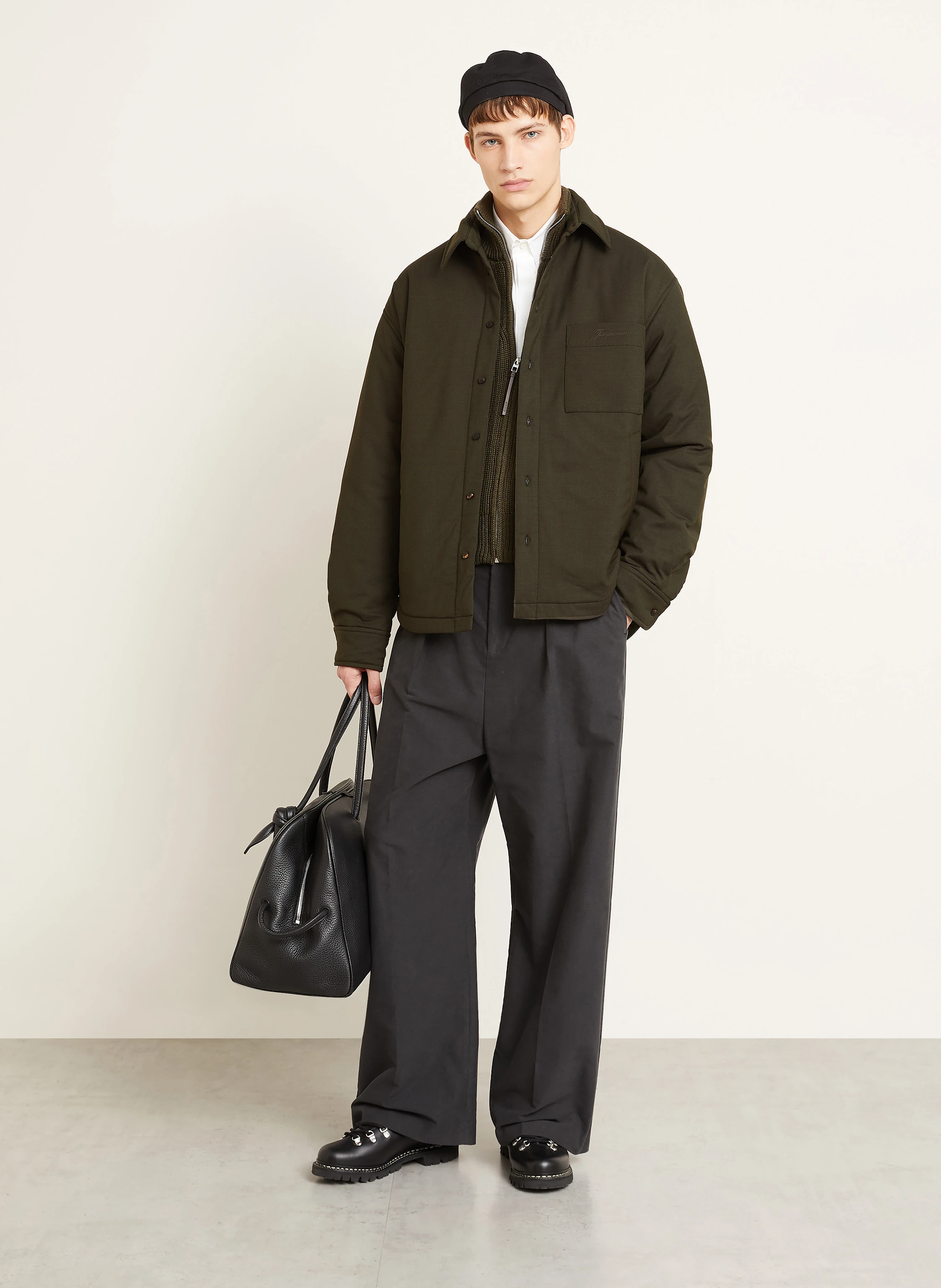 JACQUEMUS Overshirt LA CHEMISE BOULANGER in khaki