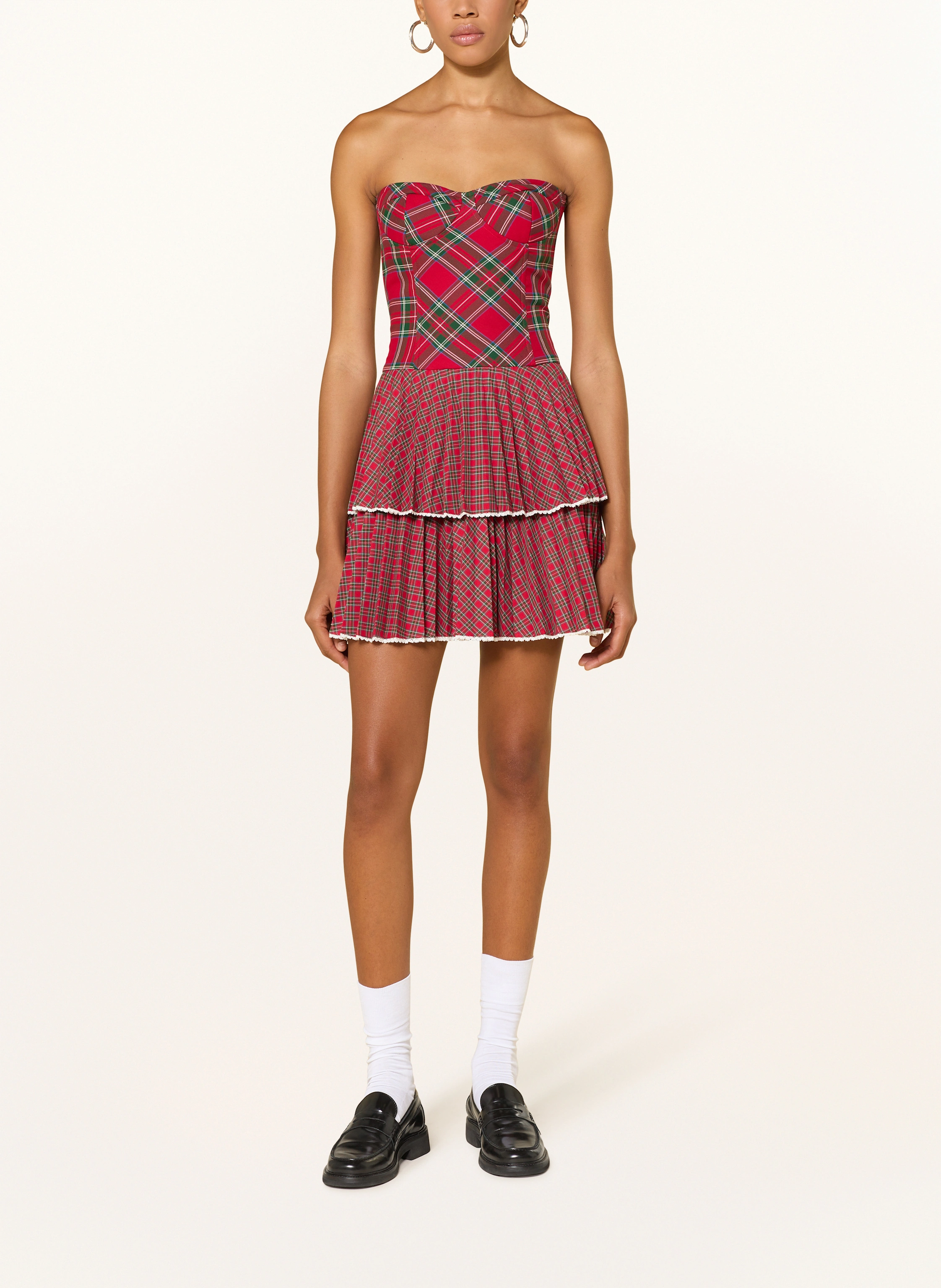 TOMMY JEANS off-the-shoulder dress: XLF Ornamental Red