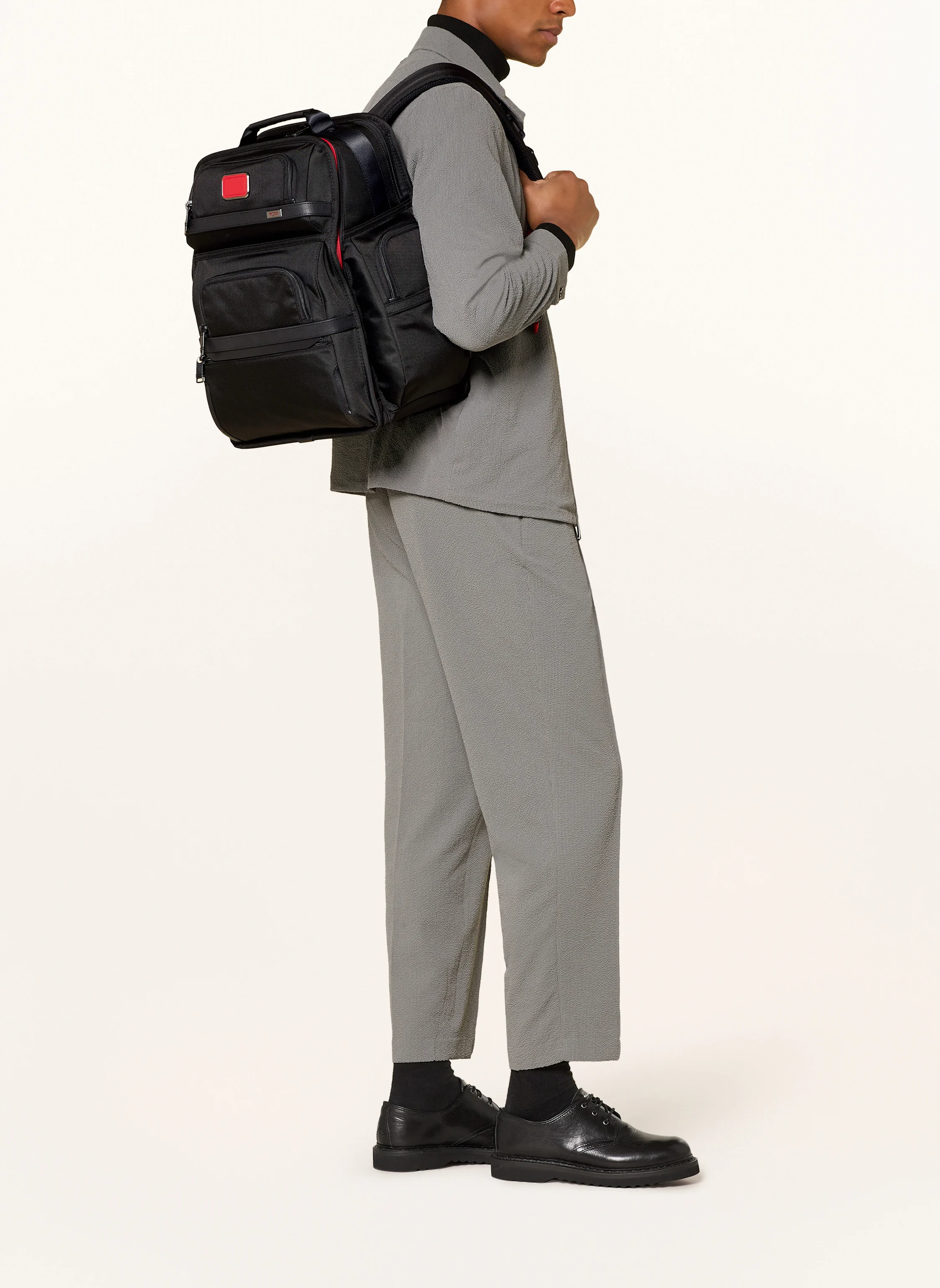 TUMI ALPHA 3 BRIEF PACK backpack with laptop compartment in black / red