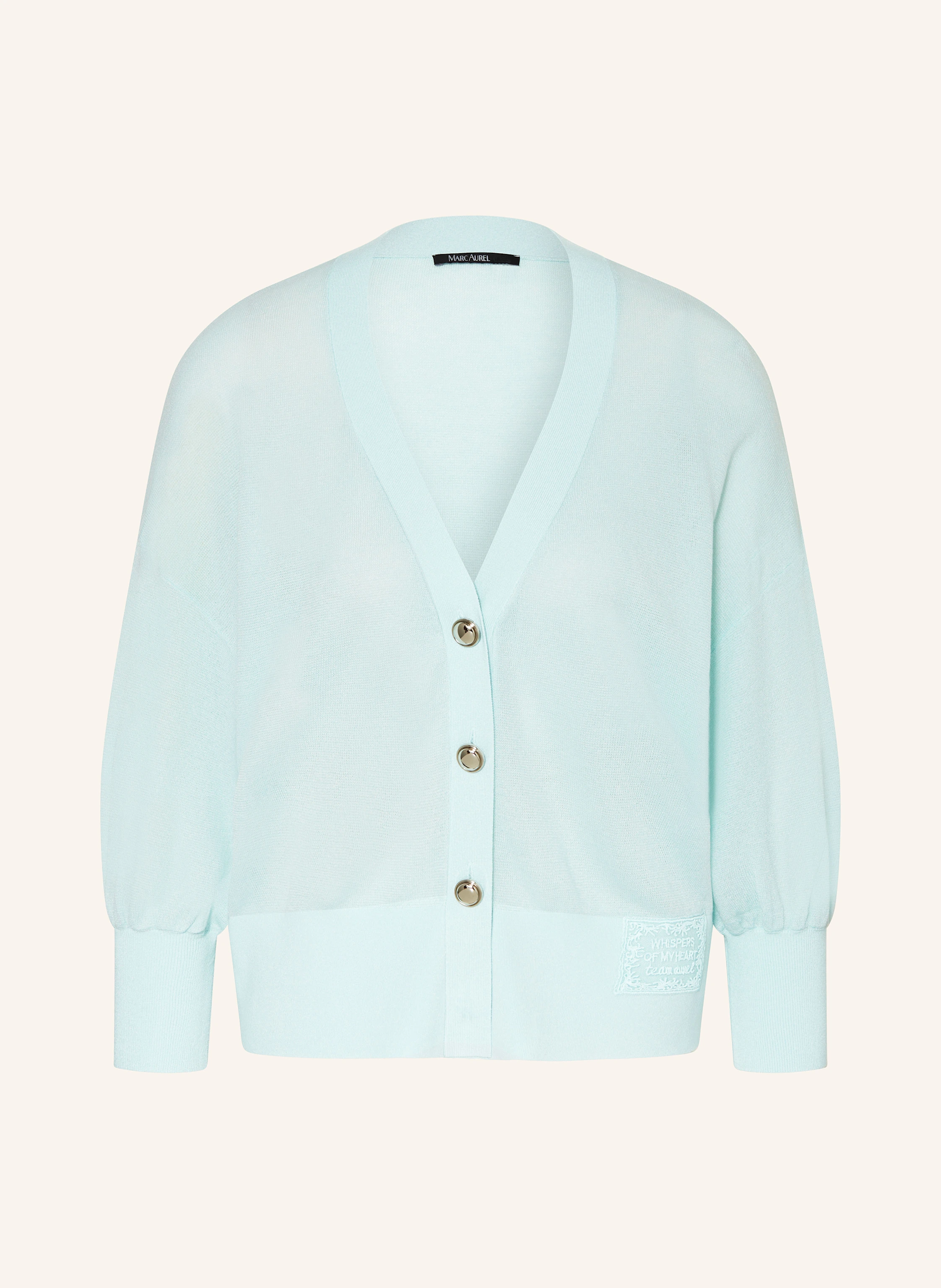 MARC AUREL Cardigan with 3/4 sleeves: TURQUOISE