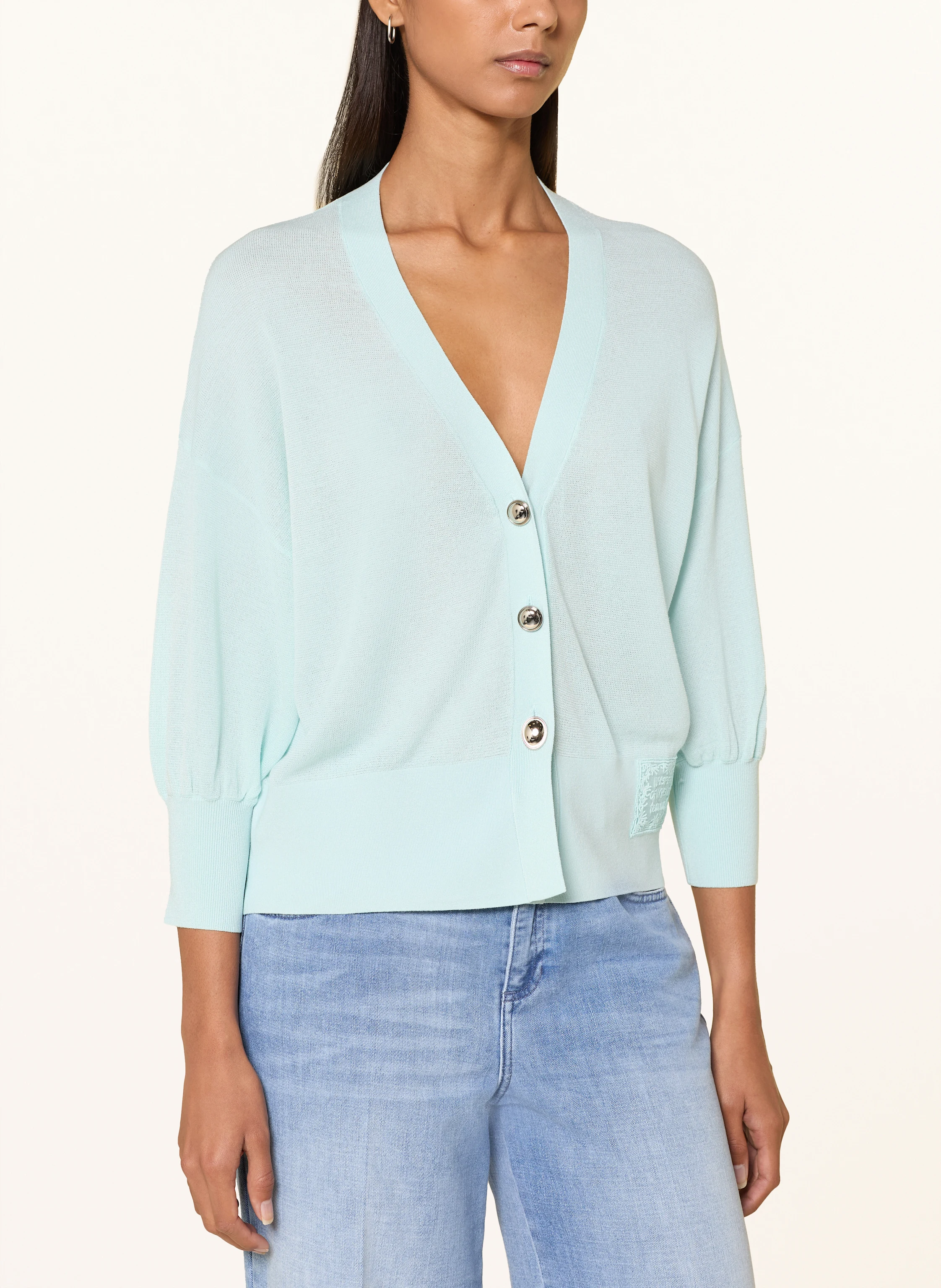 MARC AUREL Cardigan with 3/4 sleeves: TURQUOISE